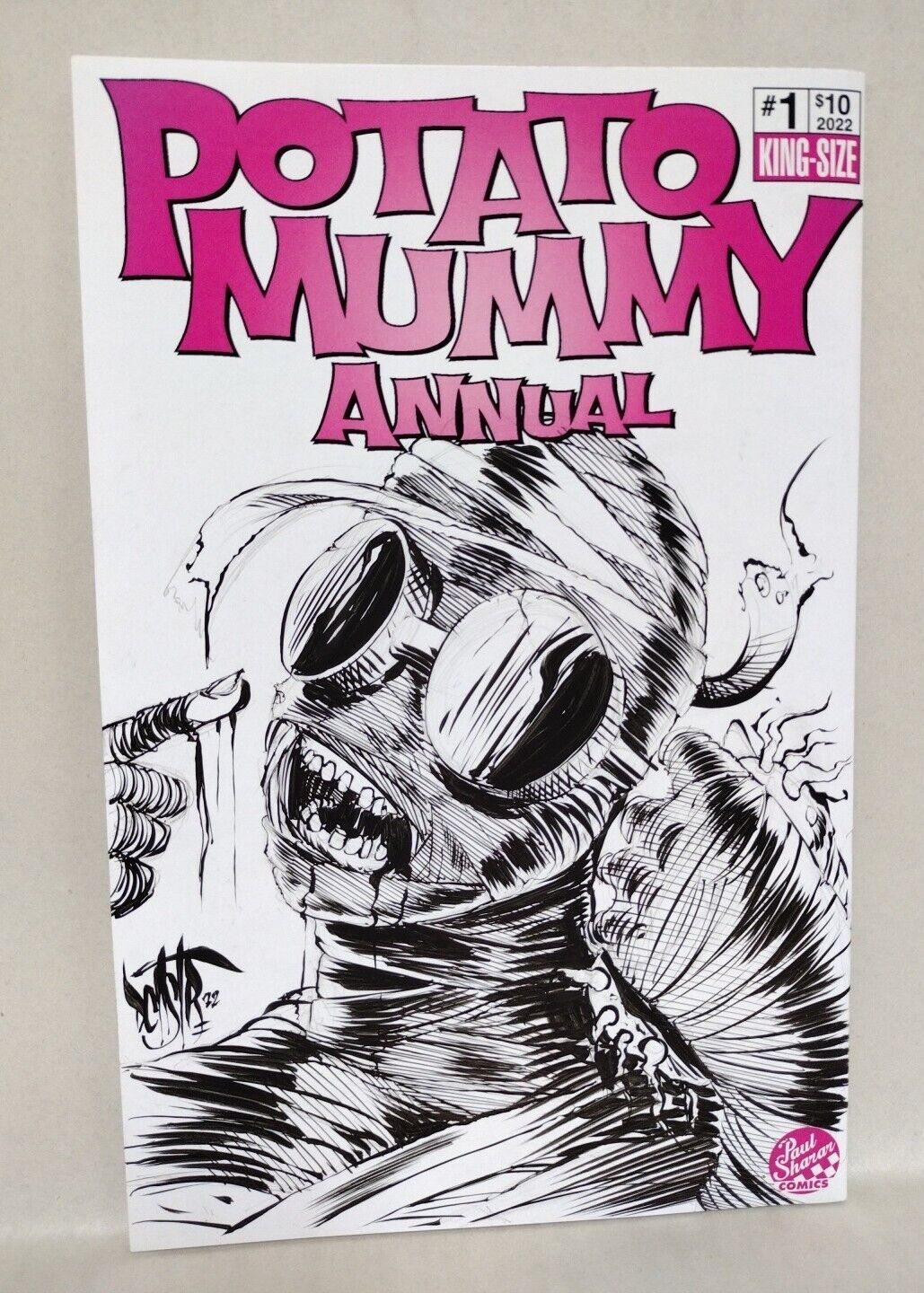 Potato Mummy 2022 Annual 1 Blank Cover Variant Comic W Original DCastr Art COA 