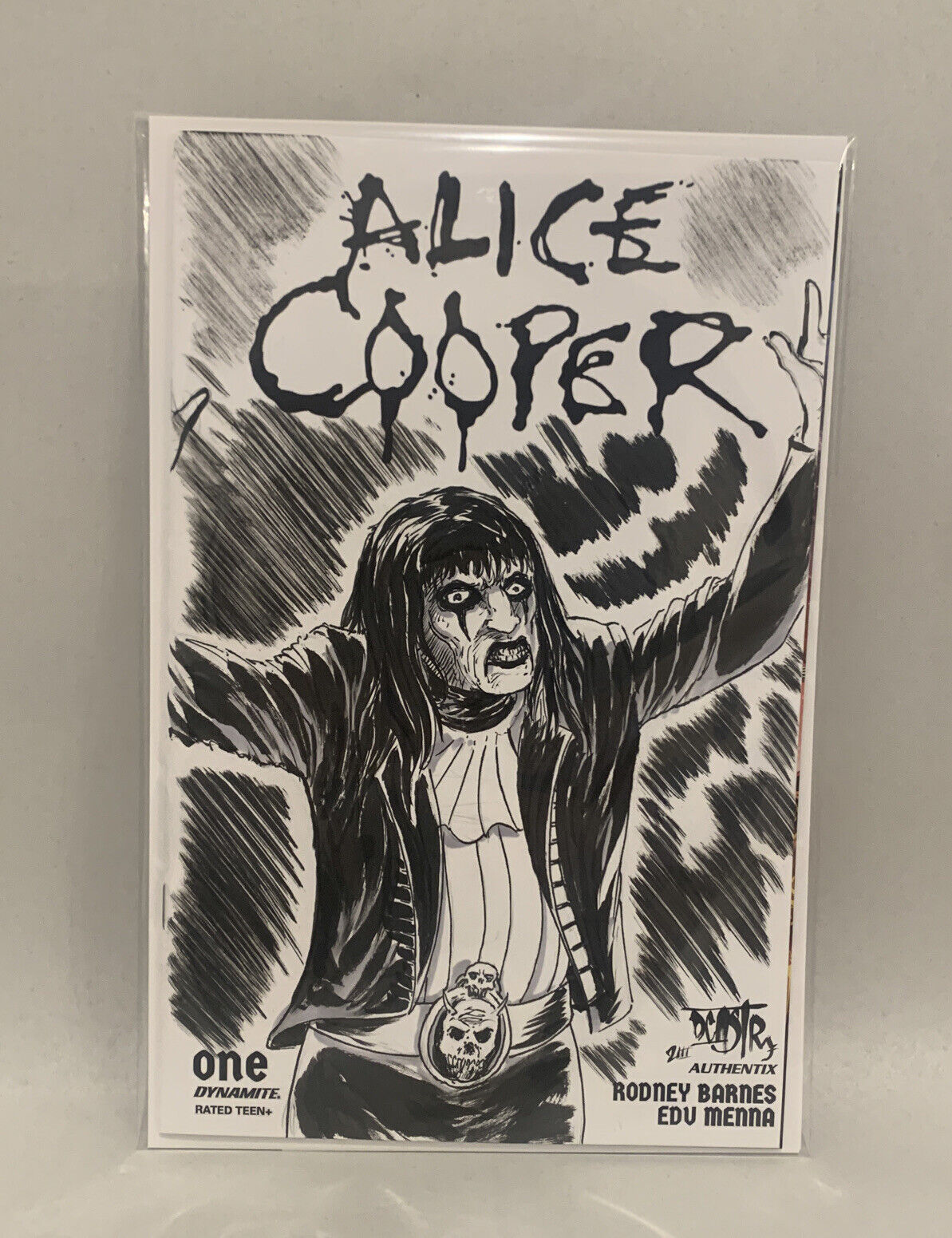 Alice Cooper #1 Blank Sketch Variant Cover Comic W Original Dave Castr Art