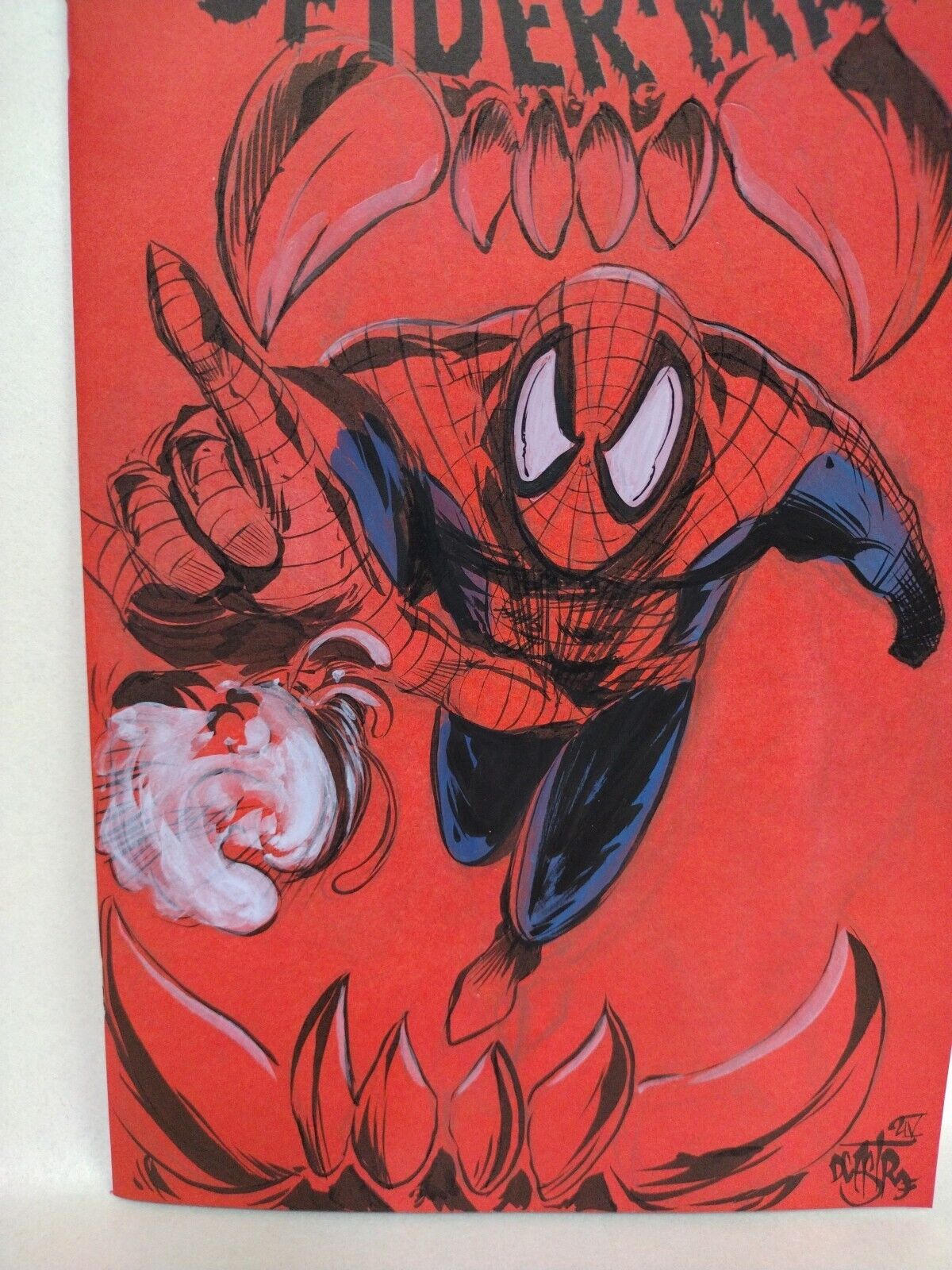 Amazing Spider-Man Blood Hunt #1 Marvel Red Sketch Var W Original DCastr Art