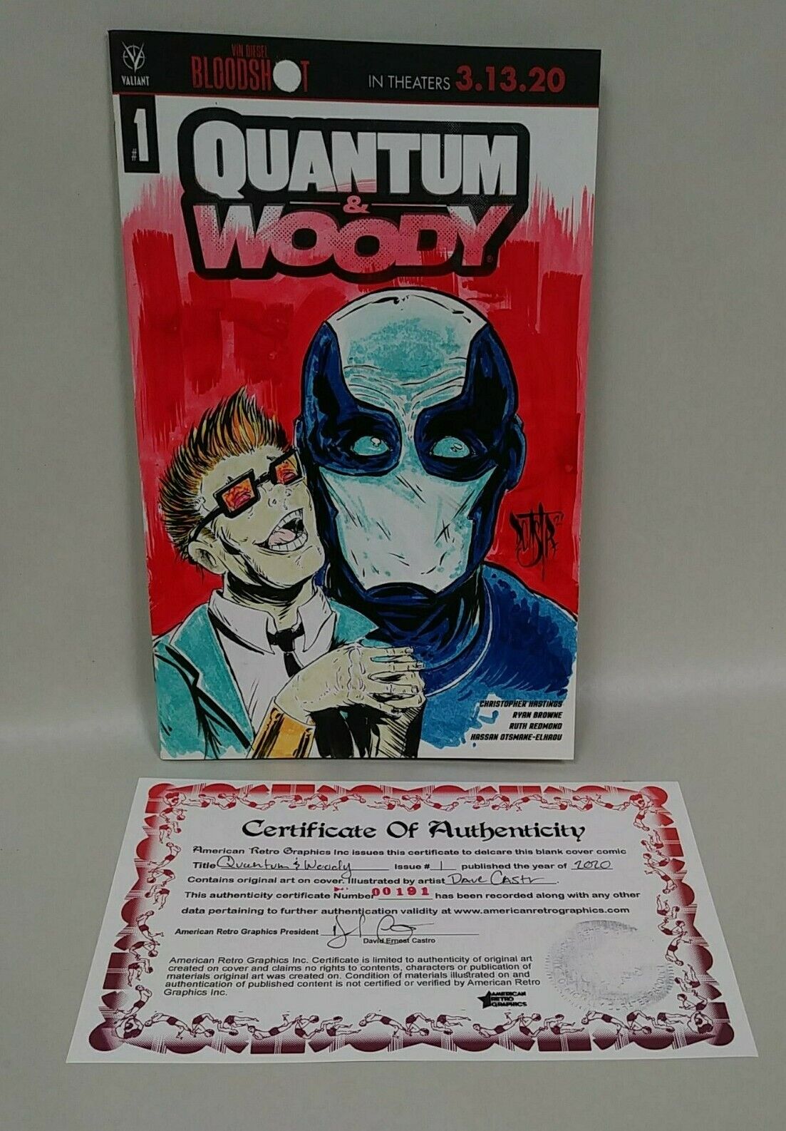 Quantum & Woody #1 (2020)Blank Cover Variant Comic W Original DCastr Art COA 191