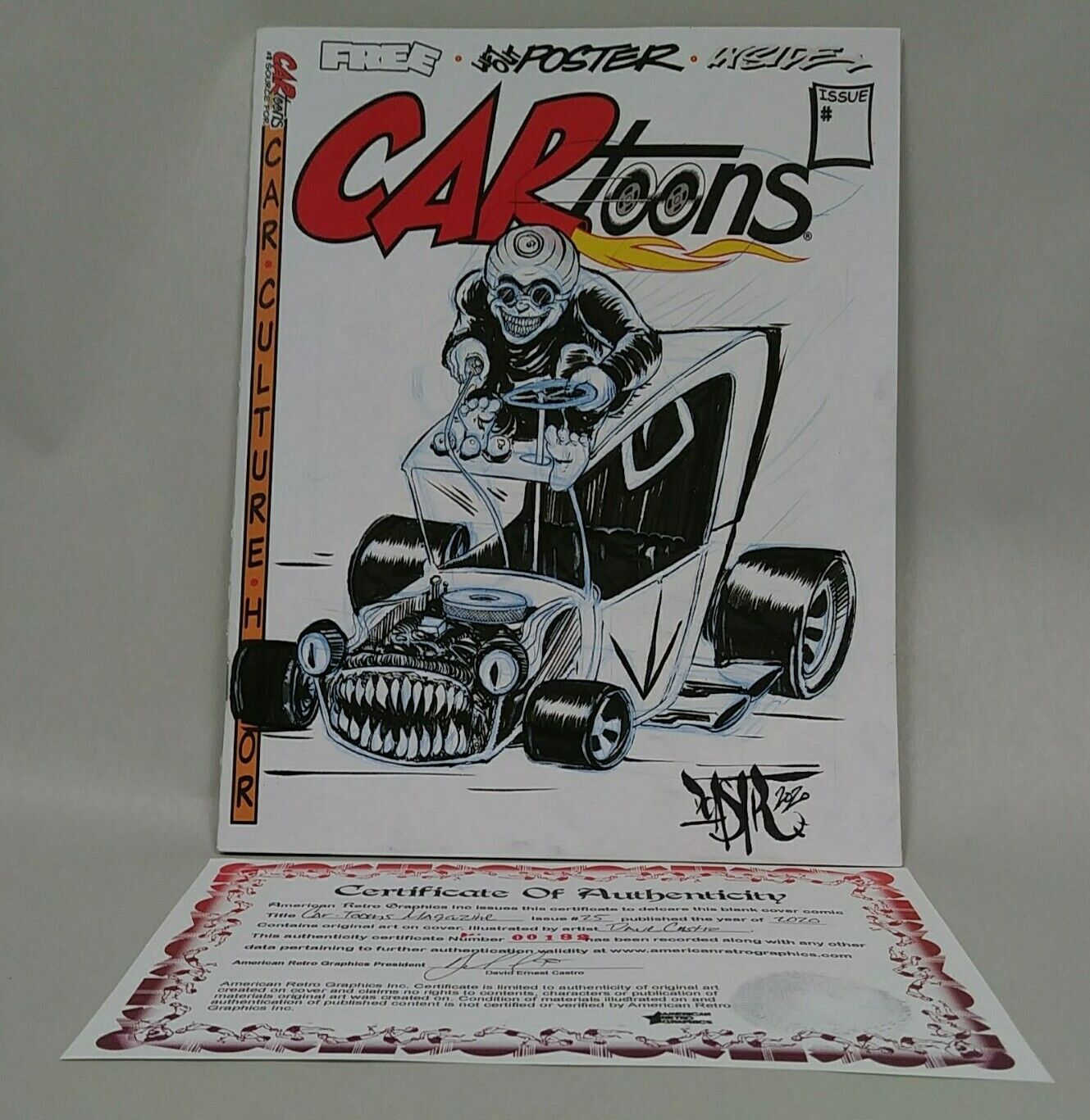 CAR Toons #25 (2020) Blank Cover Comic w Original Dave Castr Art ARG COA 182