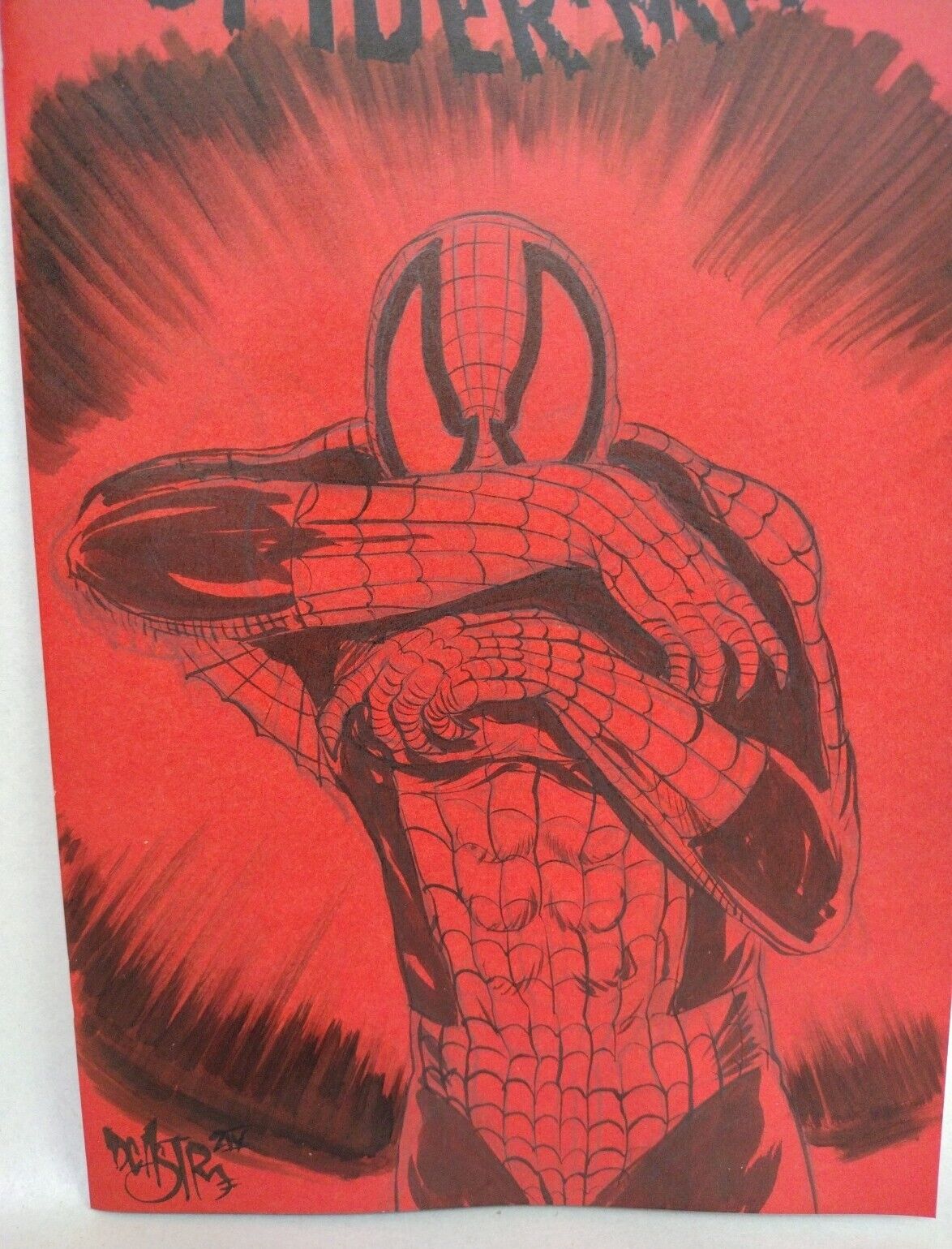 Amazing Spider-Man Blood Hunt #1 Marvel Red Sketch Var W Original DCastr Art