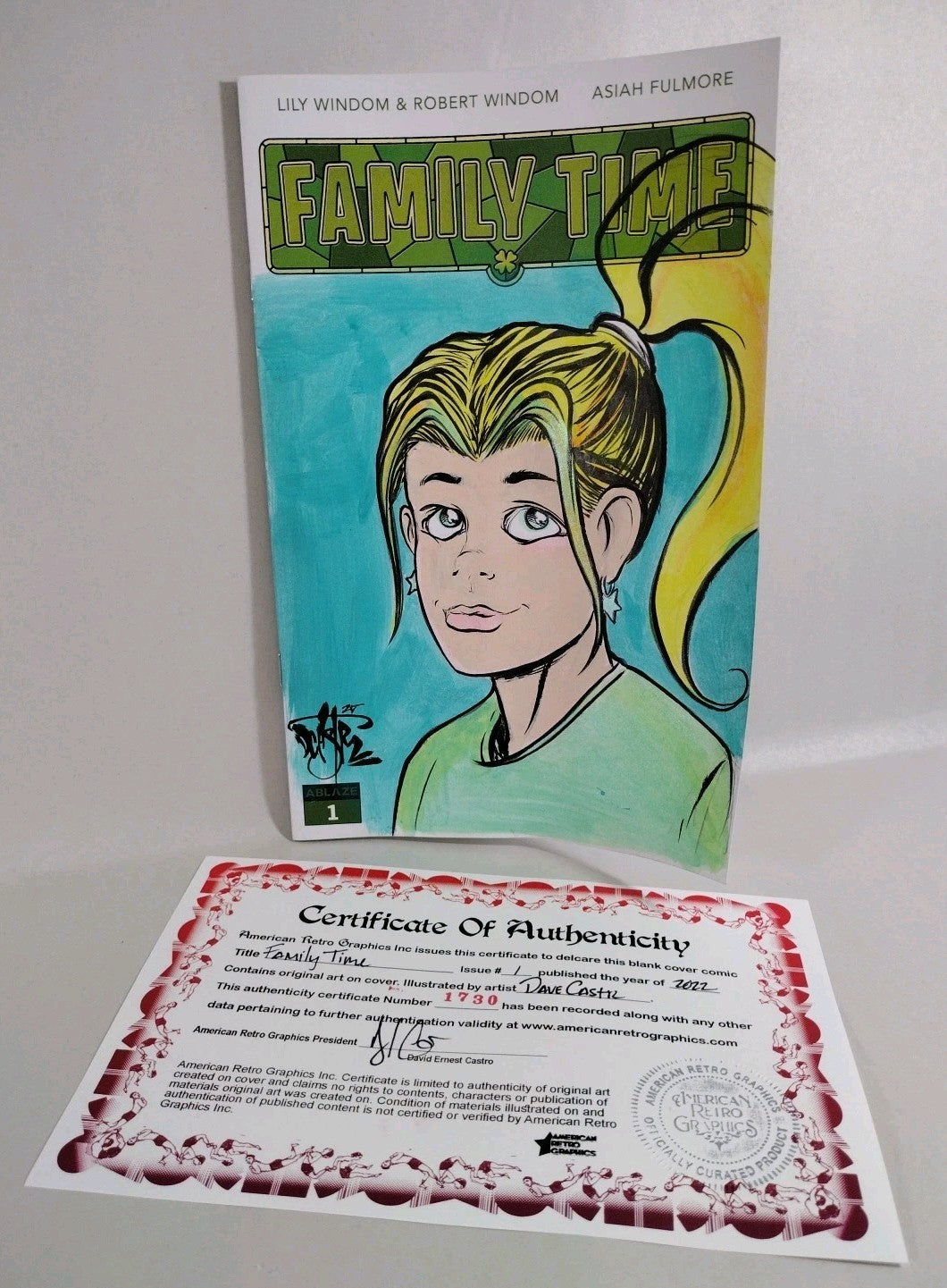 Family Time #1 (2022) Ablaze Sketch Cover Comic W Original Dave Castr Art