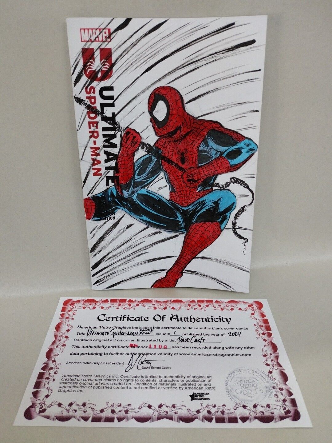 Ultimate Spider-Man #1 (2024) 4th Print Sketch Cover Comic W Original DCastr Art