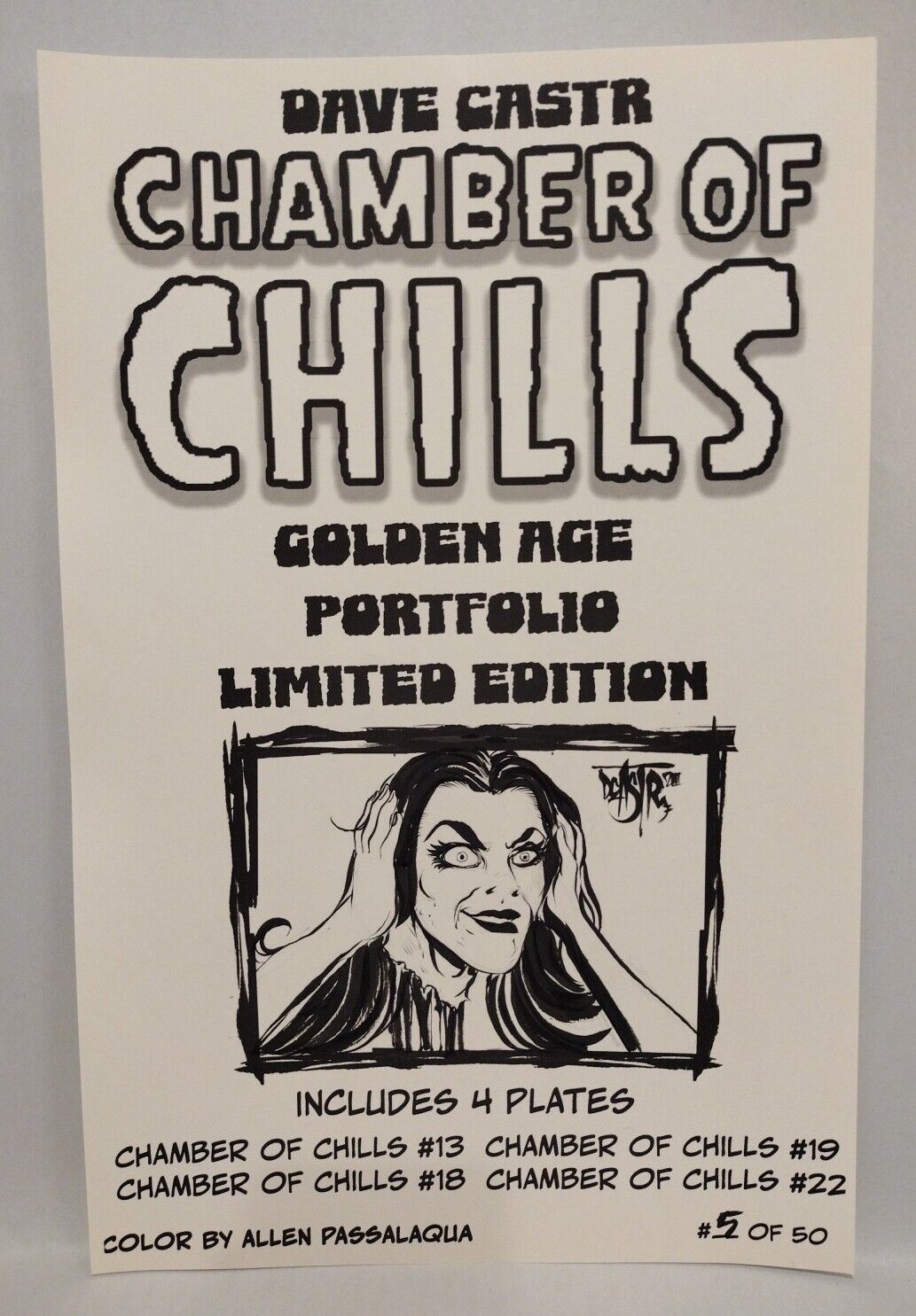 Chamber Of Chills (2023) Dave Castr 11X17" Limited Horror Portfolio Set W Sketch