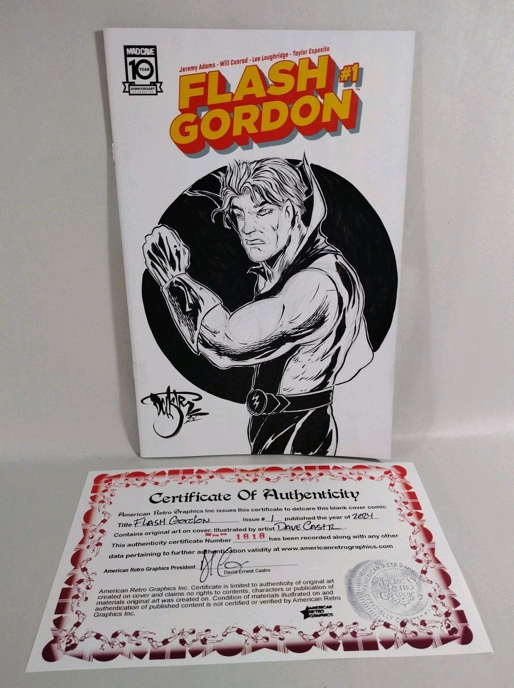 Flash Gordon #1 (2024) Mad Cave Sketch Variant Cover W Original Dave Castr Art