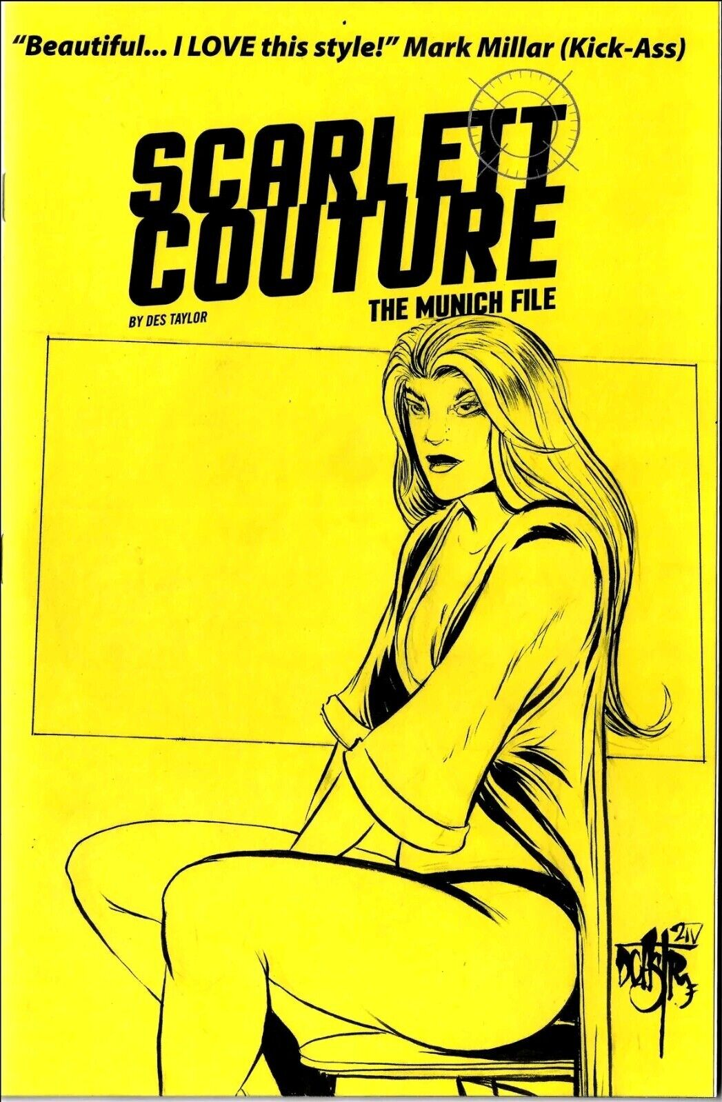 SCARLETT COUTURE MUNICH FILES #1 Sketch Variant Cvr W Original Art Dave Castr