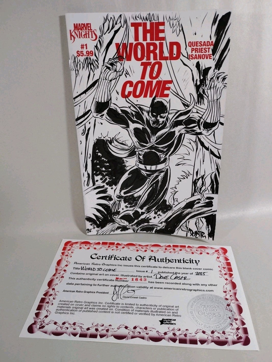 The World To Come (2025) Marvel Sketch Cover Variant Comic W Original DCastr Art