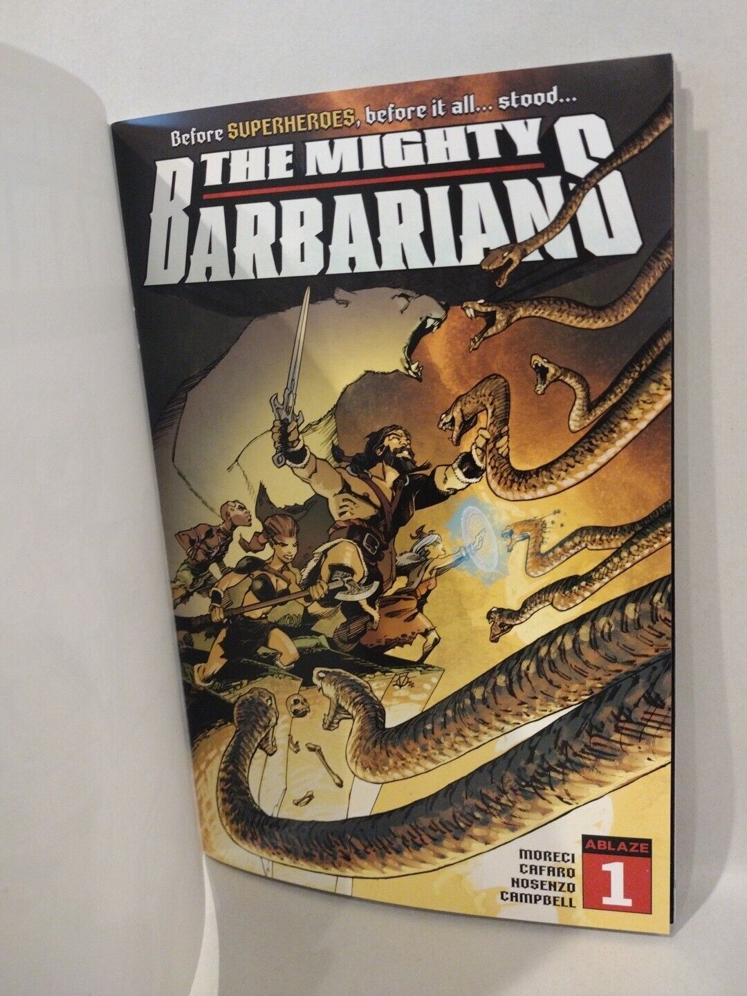 Mighty Barbarians #1 (2023) Ablaze Comic Blank Cover W Original DCastr Art COA