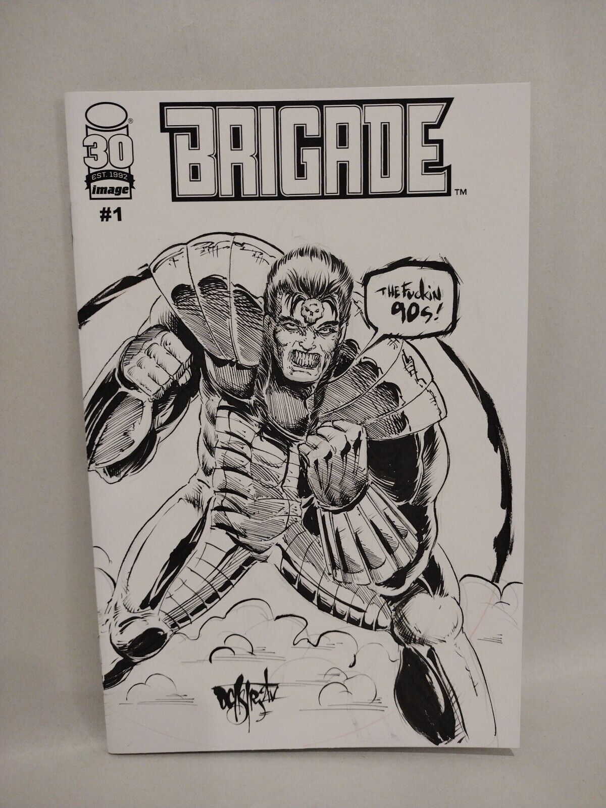 Brigade Remastered #1 (2022) Image Comic Sketch Cover W Original Dave Castr Art