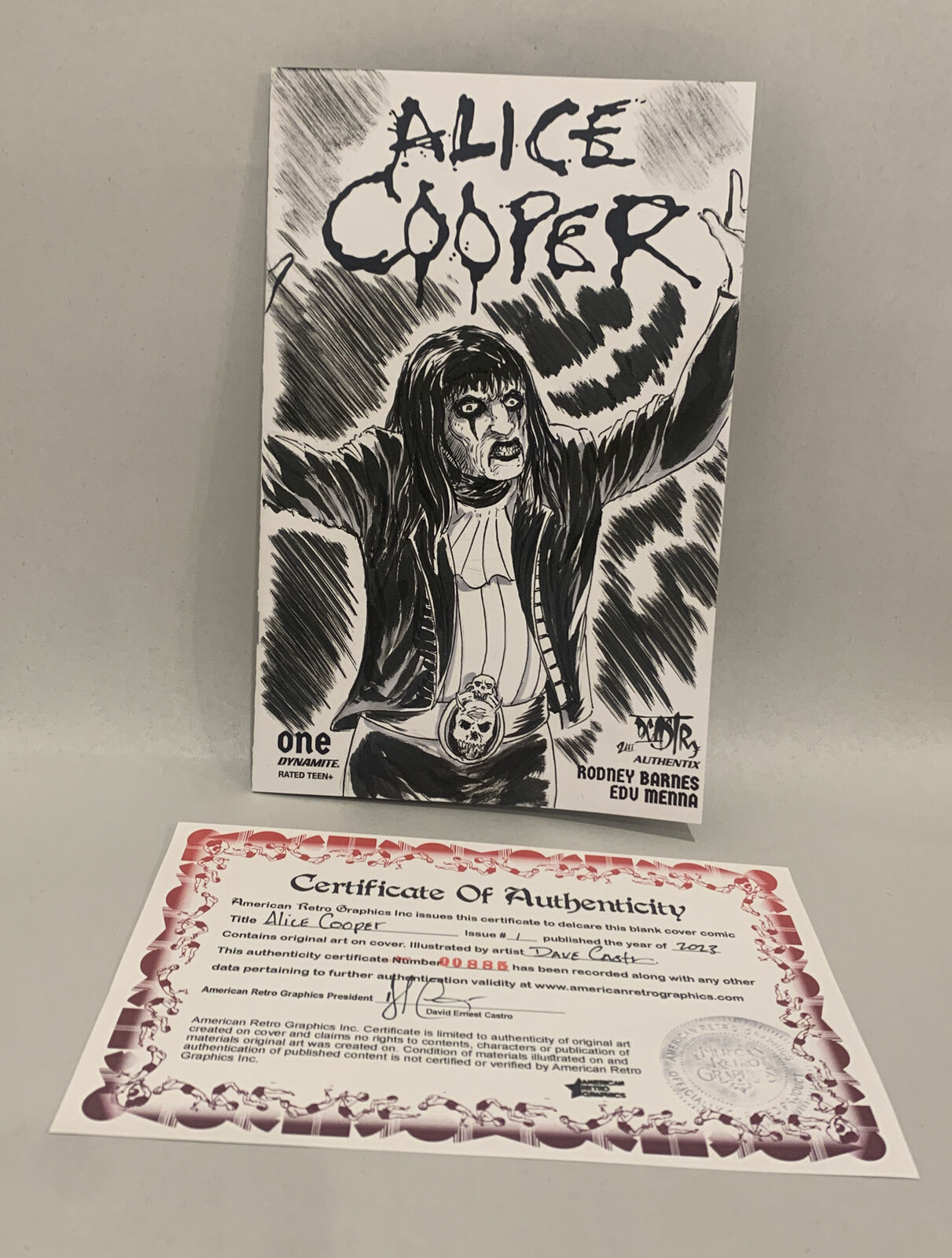 Alice Cooper #1 Blank Sketch Variant Cover Comic W Original Dave Castr Art