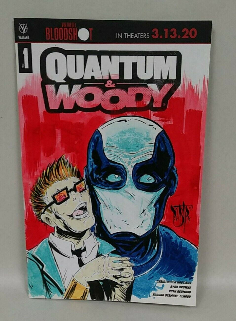 Quantum & Woody #1 (2020)Blank Cover Variant Comic W Original DCastr Art COA 191