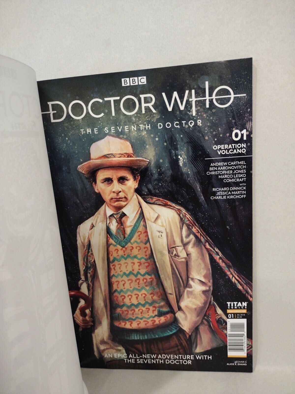 Doctor Who Seventh Doctor 1 2018 Titan Blank Sketch Cover W Original DCastr Art