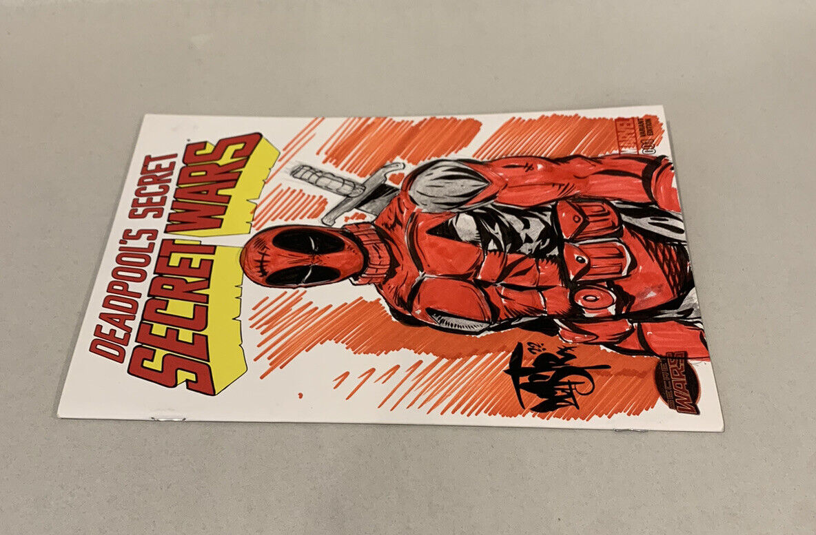 DEADPOOL'S SECRET #1 Blank Cover Variant Marvel Comic w Original DAVE CASTR Art