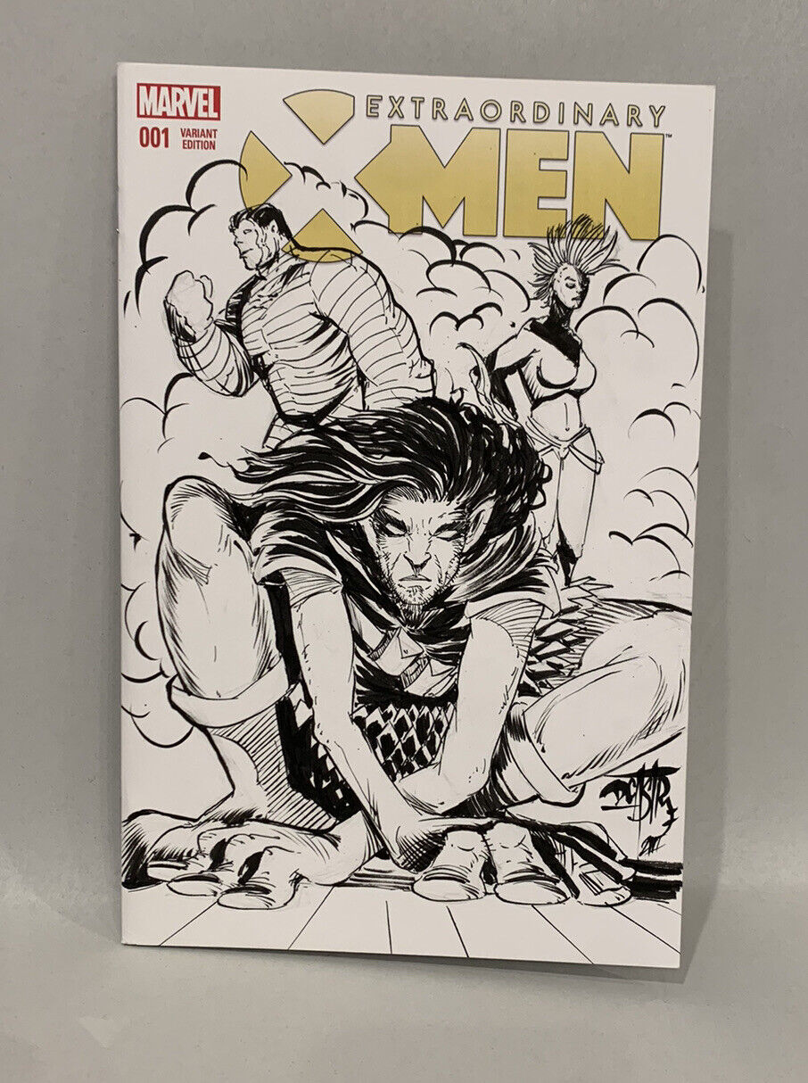 EXTRAORDINARY X-Men #1 (2016) Marvel Sketch Variant Comic W Original Dcastr Art