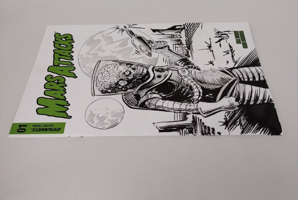 Mars attacks#1 (2018)Blank Cover Comic w Original Art Dcastr 