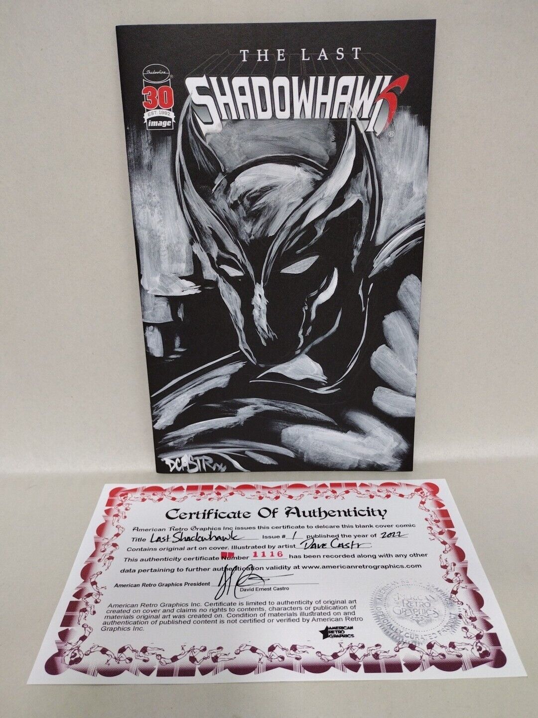 LAST SHADOWHAWK 1 Blank Black Cover Variant Image Comic w Original DCastr Art