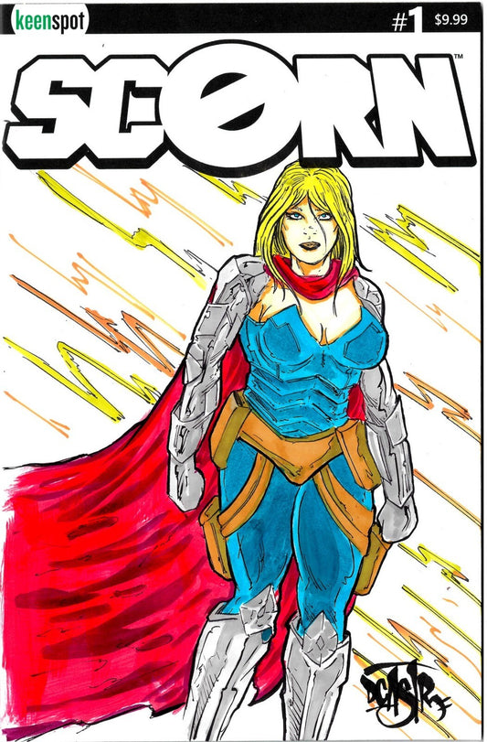 Scorn #1 (2023) Keenspot Sketch Cover Variant Comic w Original Dave Castr Art