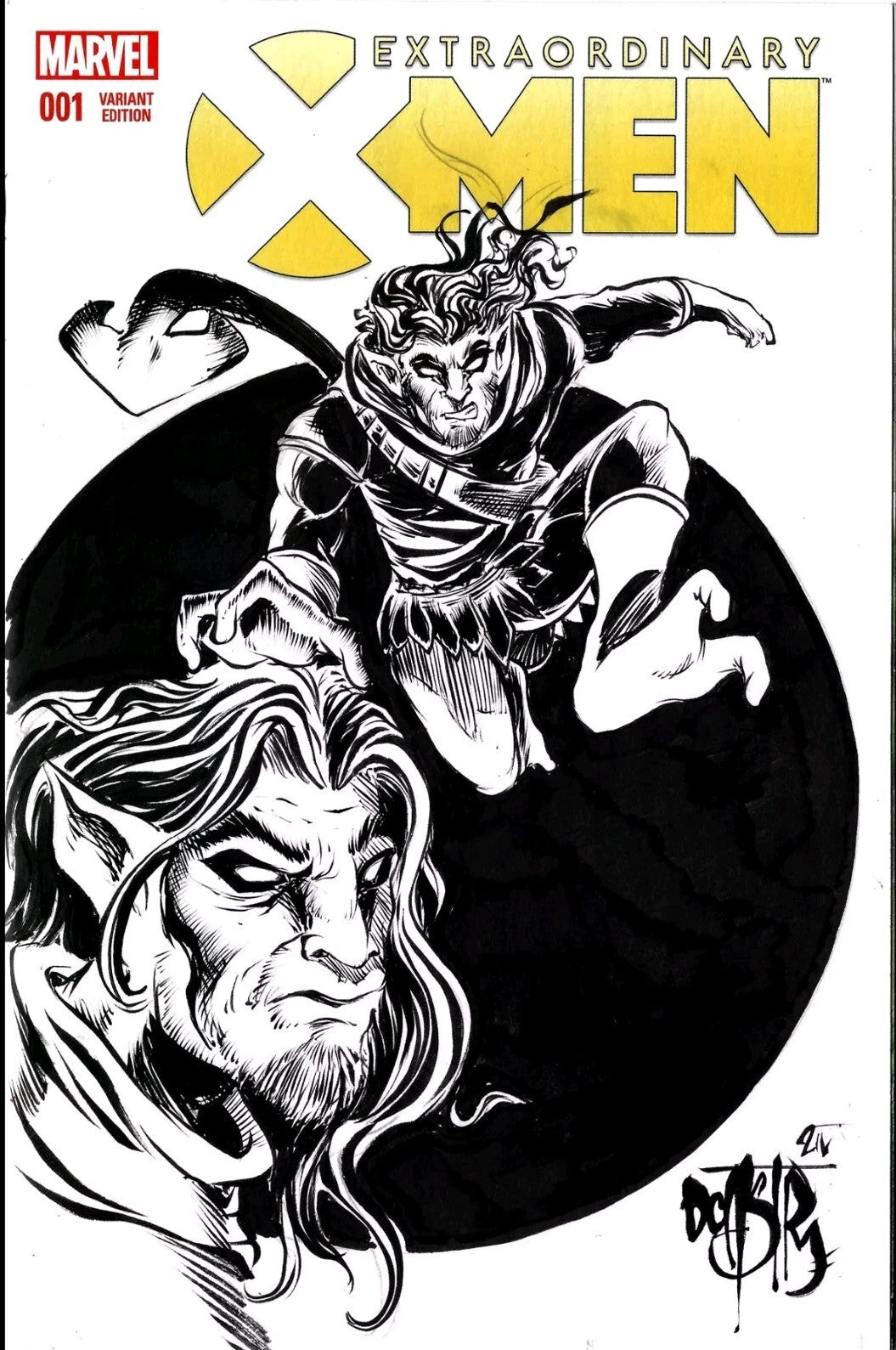 EXTRAORDINARY X-Men 1 Marvel Sketch Variant Comic W Original DCastr Nightcrawlr 