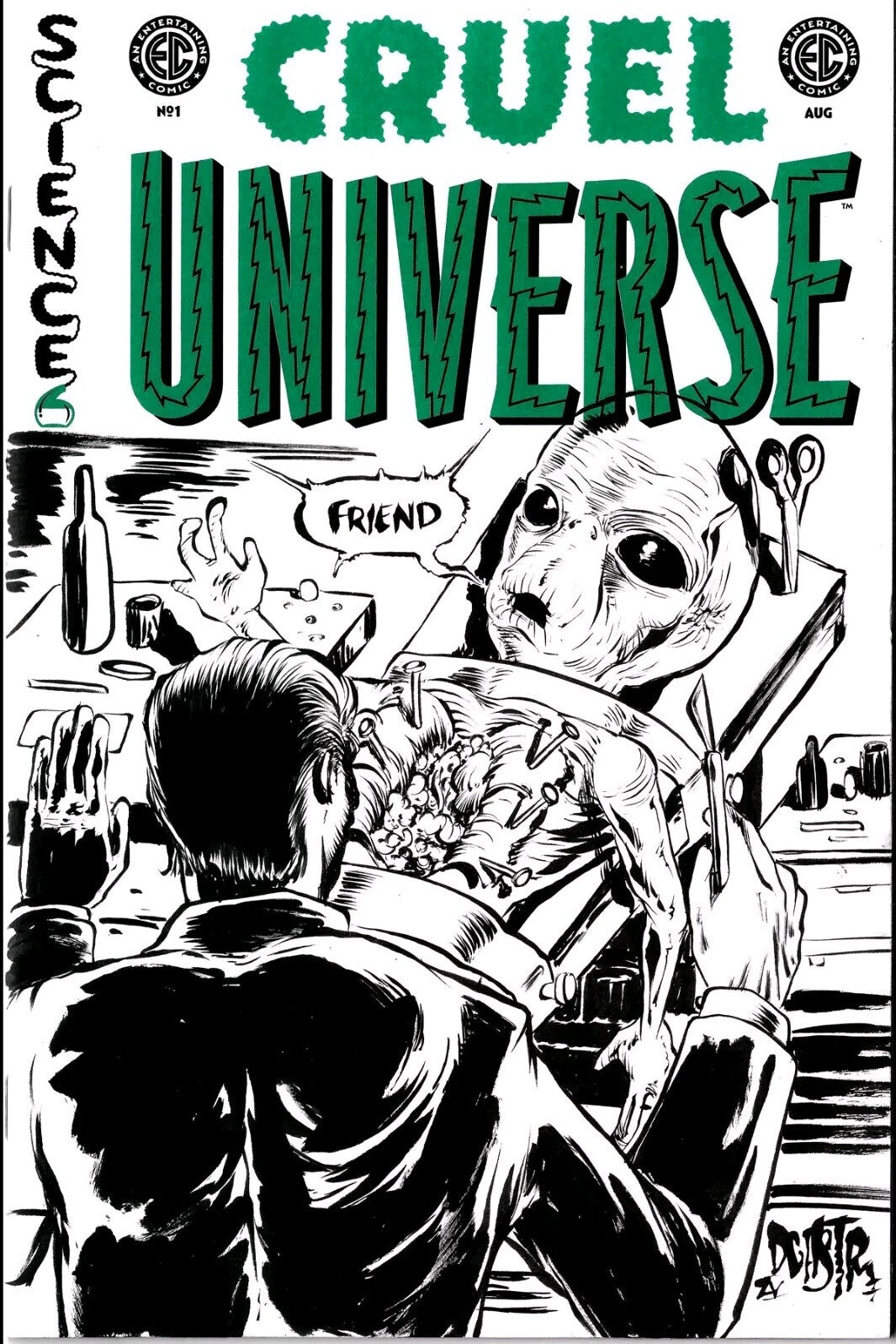 Cruel Universe #1 (2024) Oni EC Comic Sketch Cover Variant W Original DCastr Art