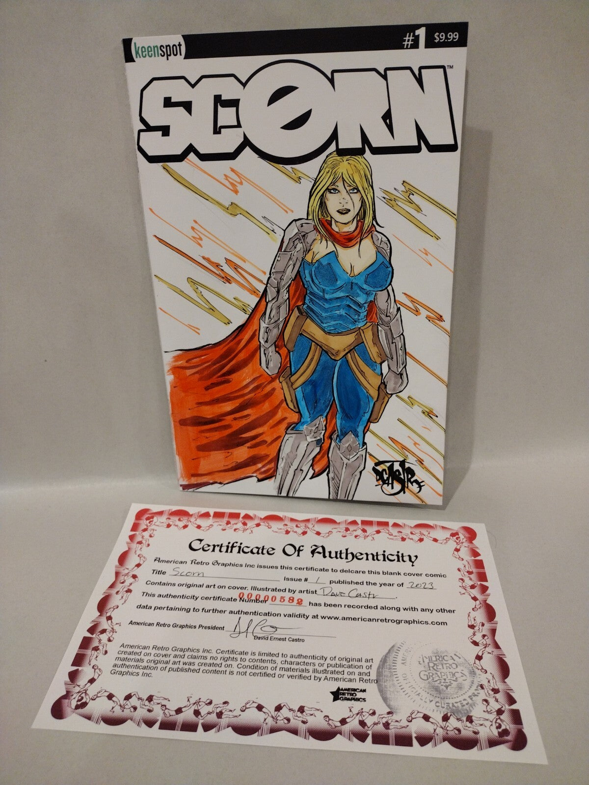 Scorn #1 (2023) Keenspot Sketch Cover Variant Comic w Original Dave Castr Art