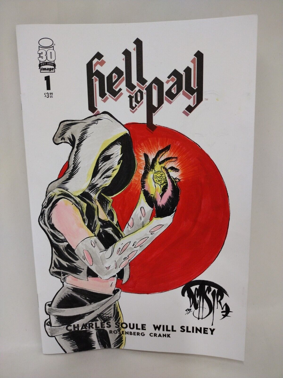 Hell To Pay #1 (2022) Blank Cover Image Comic W Original Dave Castr Art ARG COA