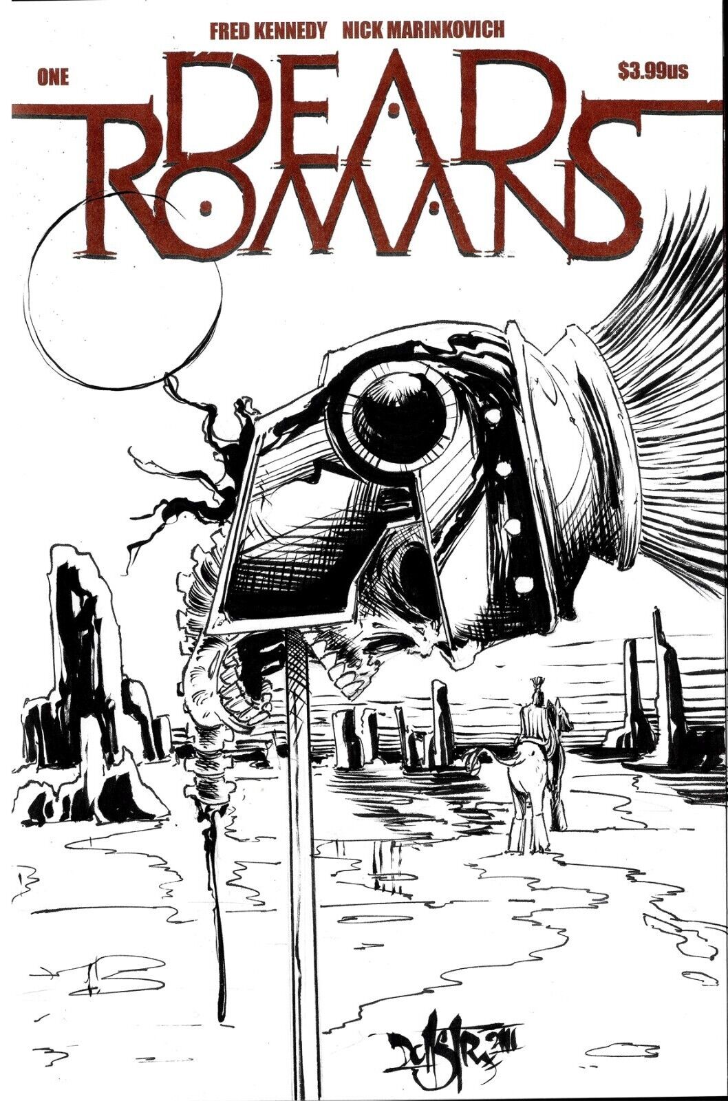 Dead Romans 1 (2023) Blank Cover Variant Image Comic w Original Dave Castr Art