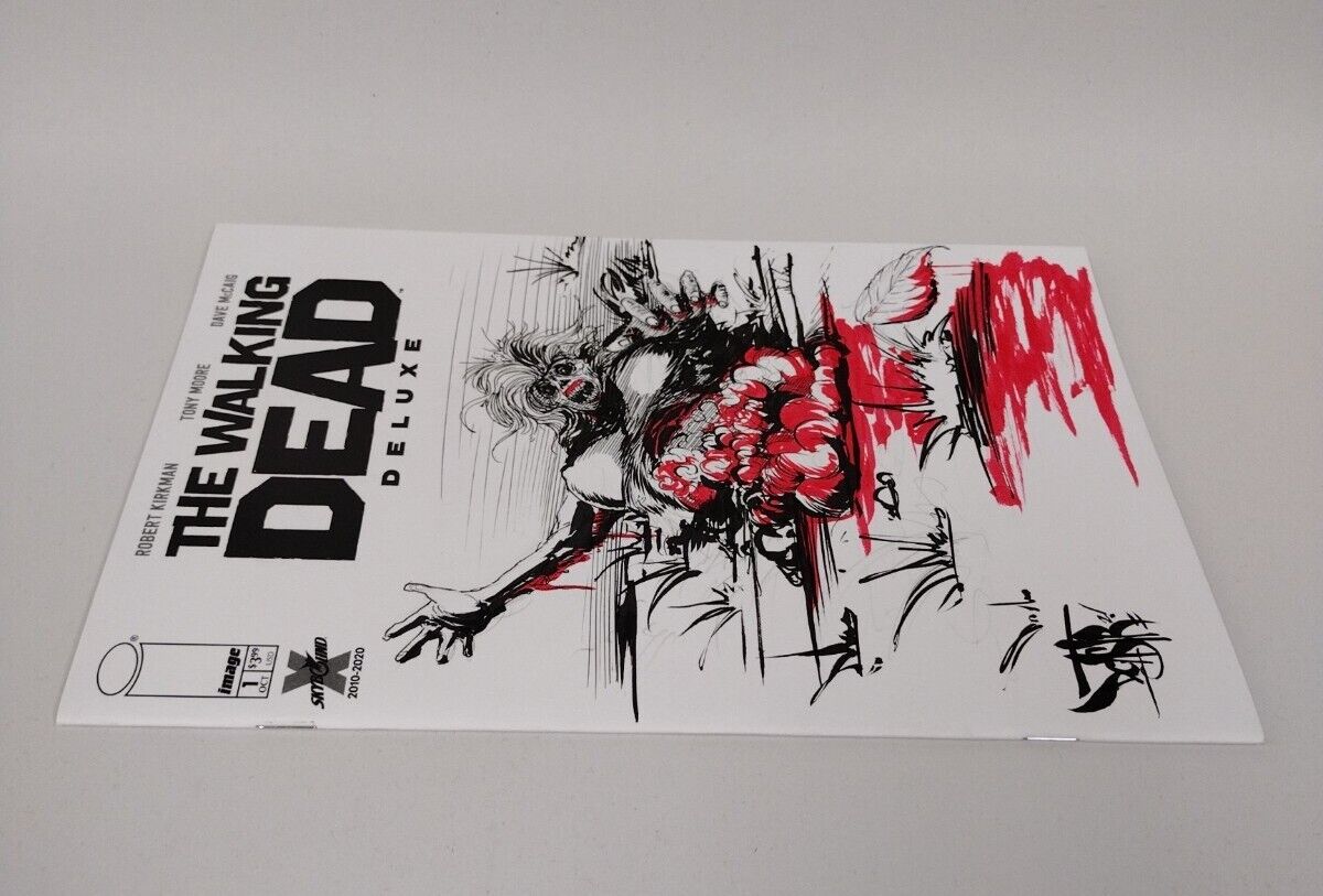 The Walking Dead Deluxe # 1 Blank Cover Sketch Variant W Original Art DCASTR ARG