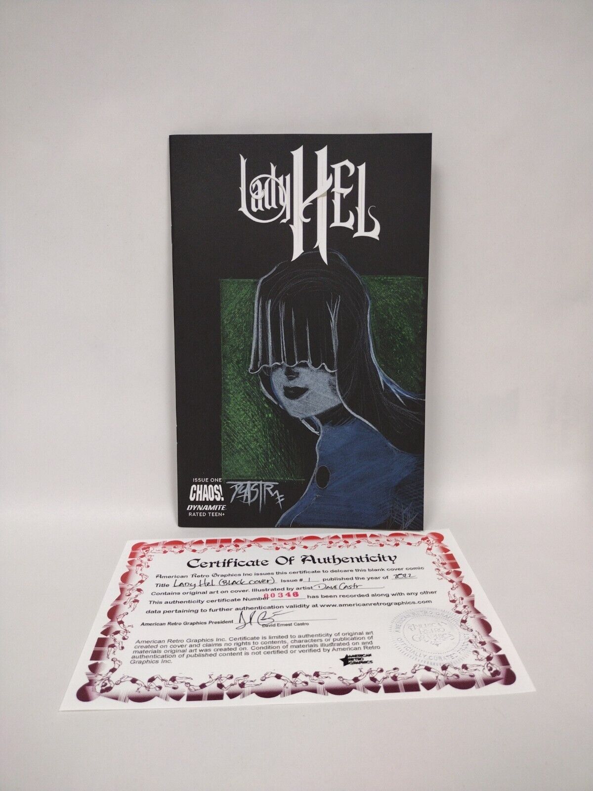 Lady Hel #1 Cover F Black Blank Authentix w Original Art Dcastr w ARG COA # 