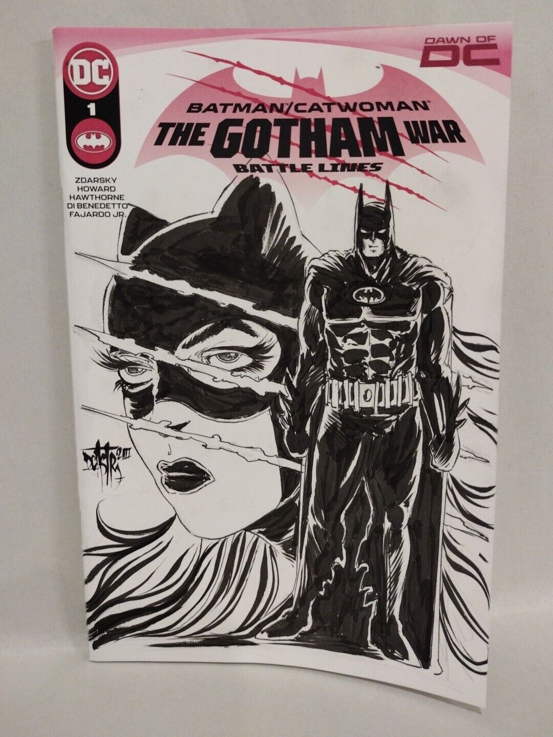 Batman Catwoman Gotham War 1 (2023) Sketch Variant Comic W Original Dcastr Art