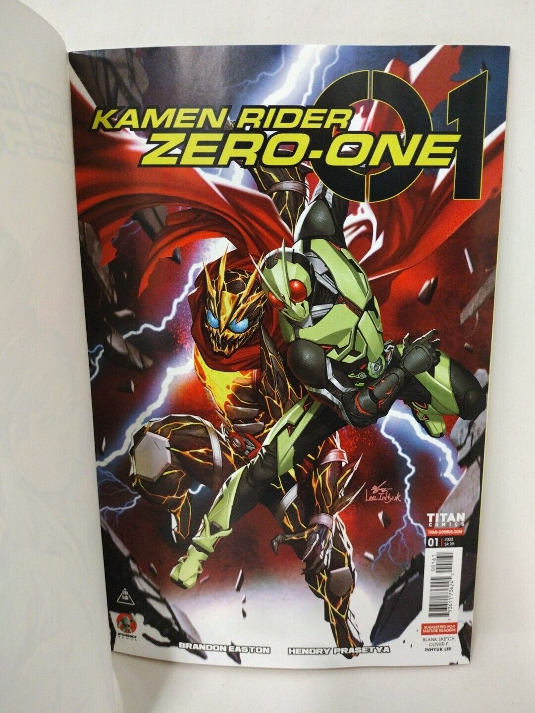 Kamen Rider Zero One #1 (2022) Titan Blank Cover Comic w Original Dave Castr Art