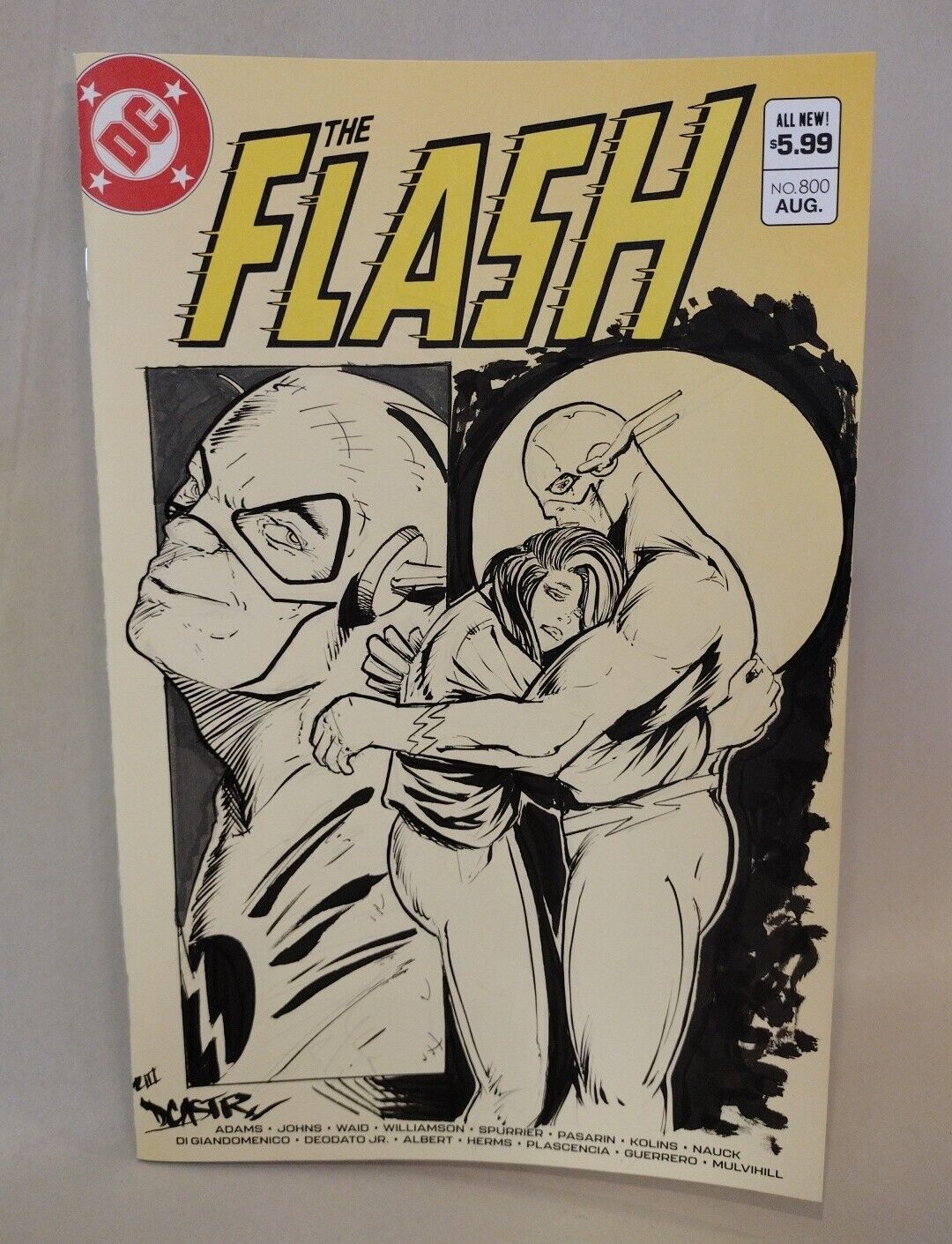 FLASH #800 (2023) DC Comic Sketch Cover Variant W Original Dave Castr Zoom Art 