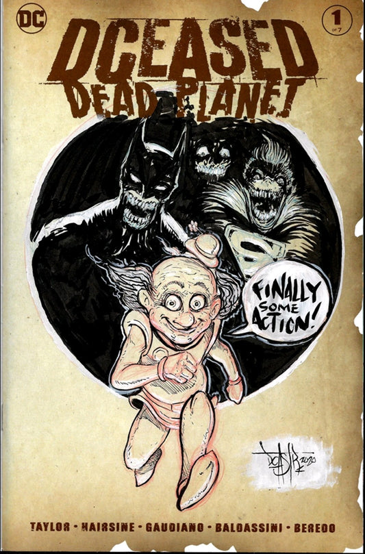 DCeased Dead Planet 1 (2020) DC Comic Sketch Cover Variant w Original Art DCastr