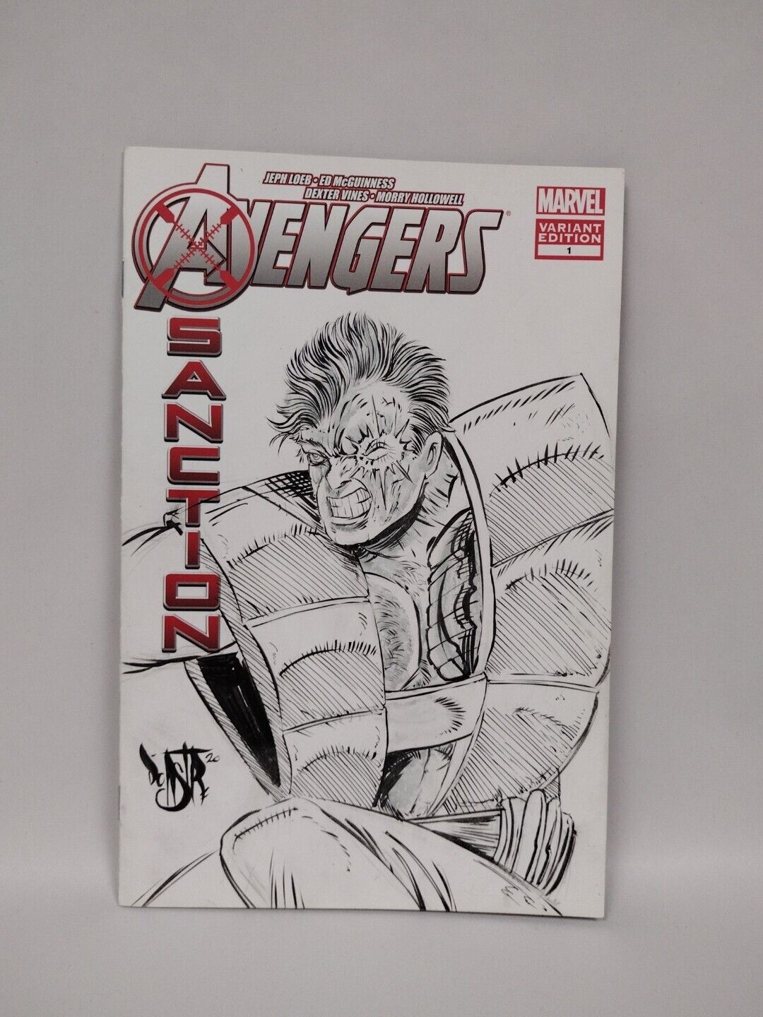 Avengers X-Sanction #1  Blank Cover Comic 2012 w Original CABLE  Art DCastr