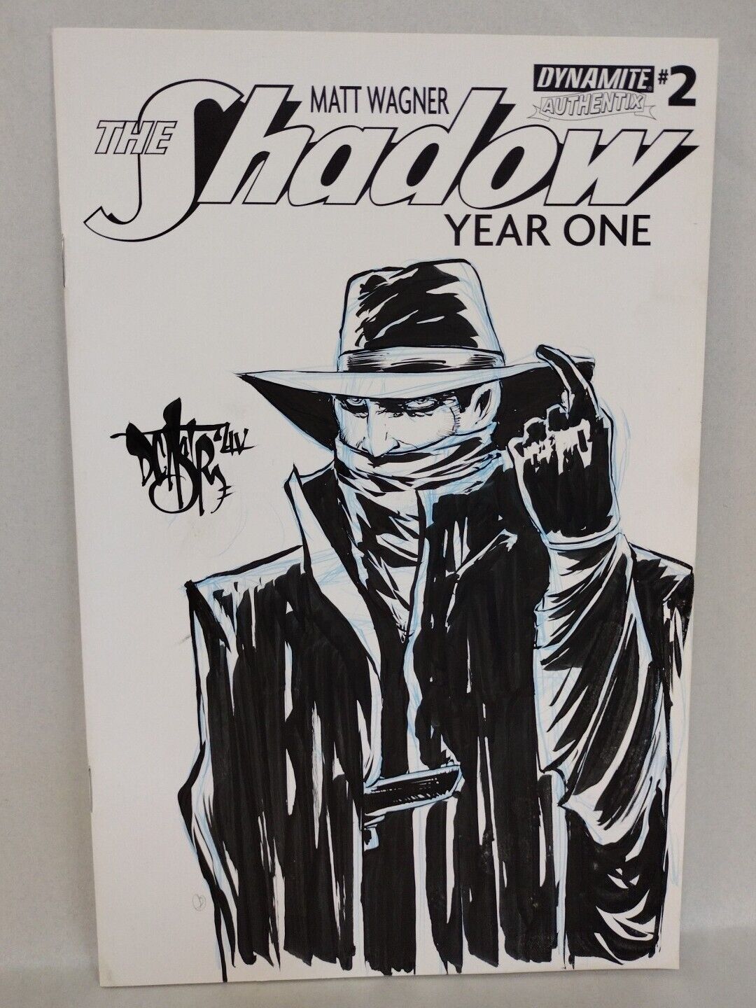 The Shadow Year One #2 (2013) Sketch Cover Variant W Original Dave Castr ARG Art