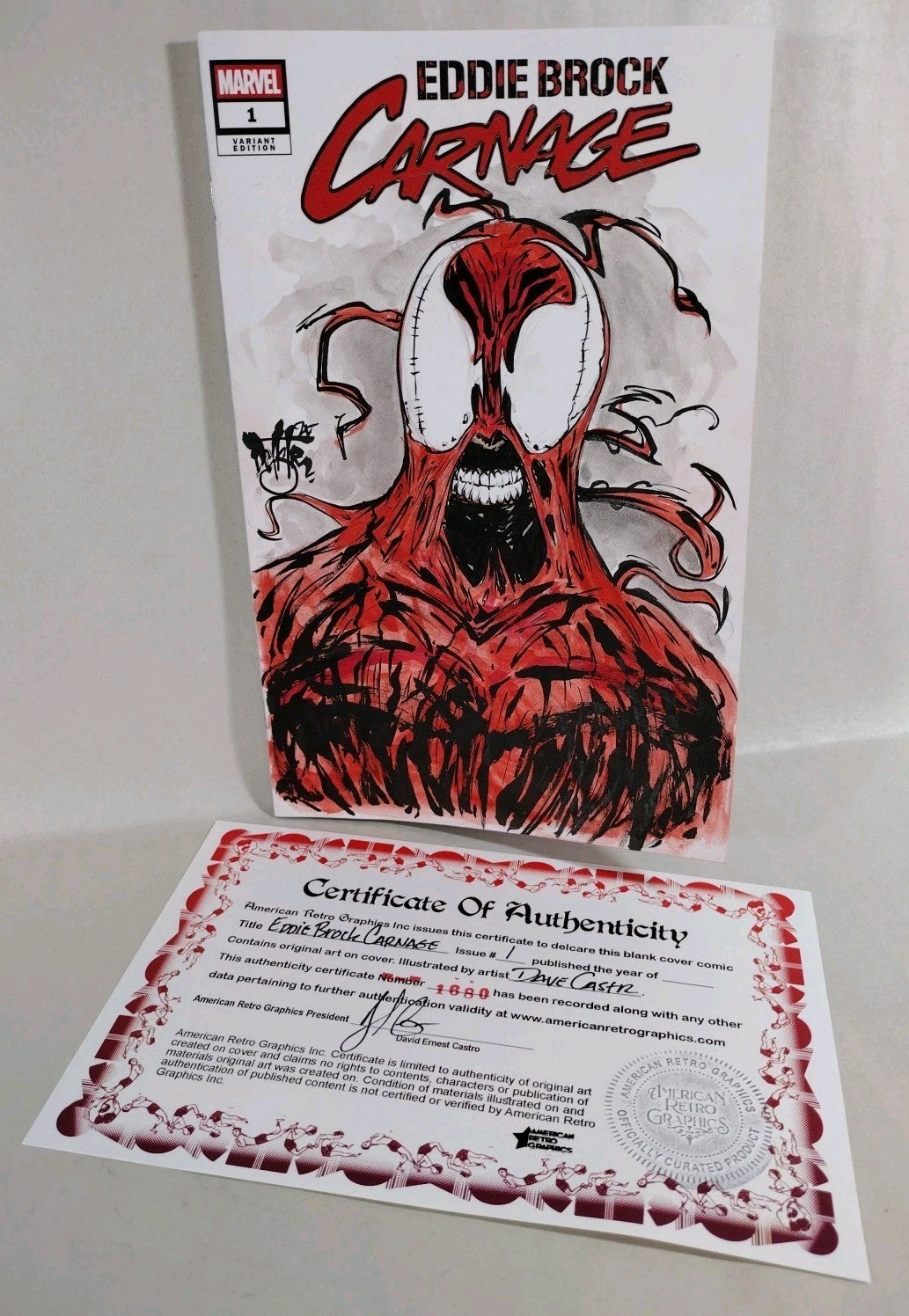 Eddie Brock Carnage #1 (2025) Marvel Sketch Cover Variant W Original DCastr Art