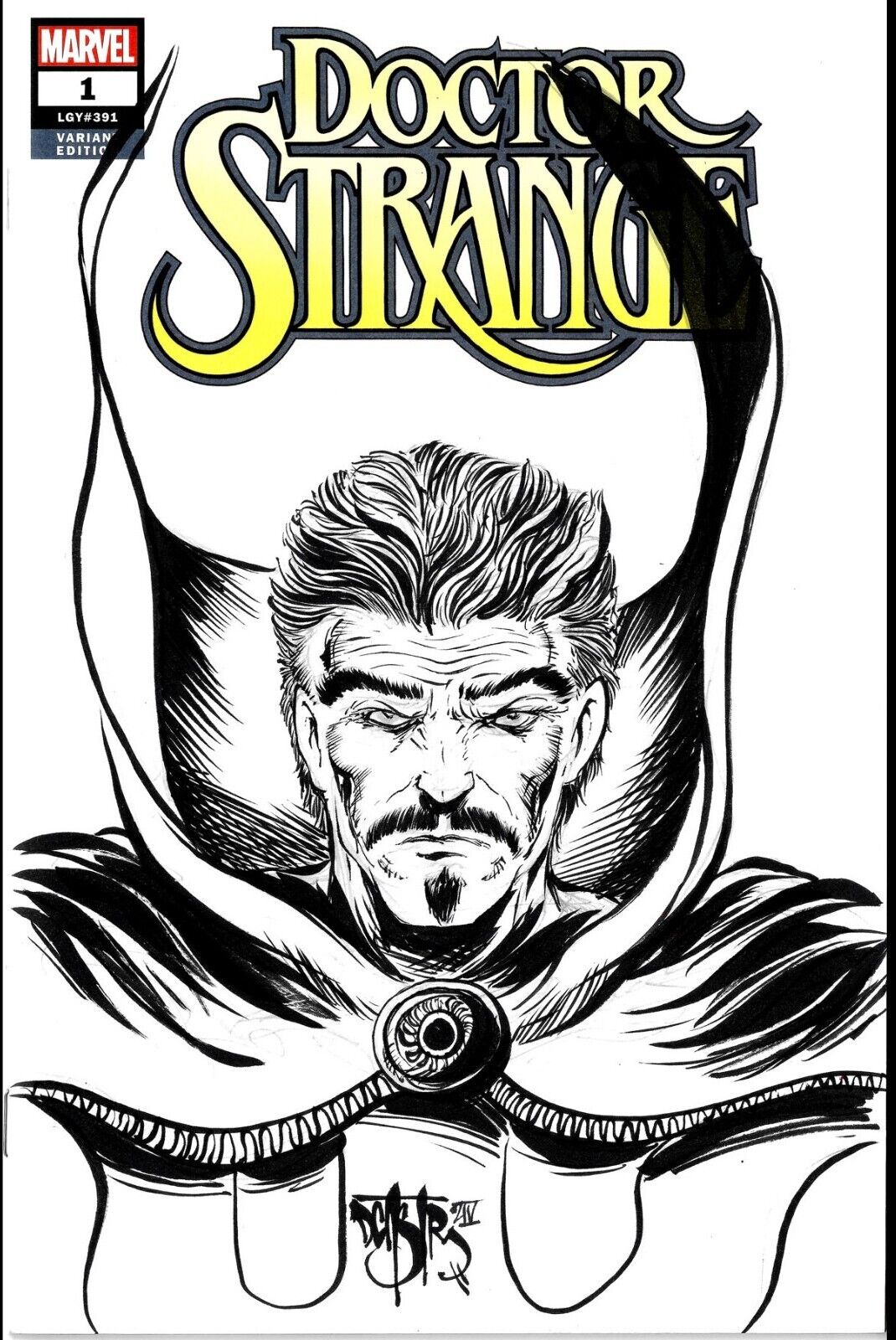 Doctor Strange (2018) #1 Blank Cover Variant Comic W Original DCastr Art COA1061