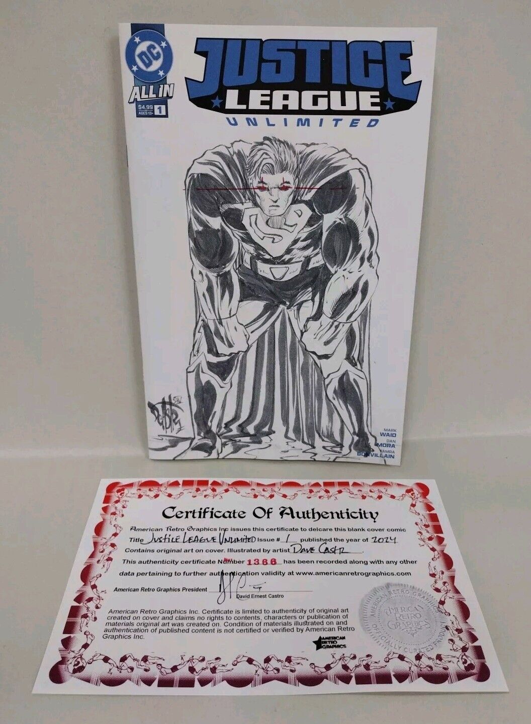 Justice League Unlimited #1 (2024) DC Sketch Variant Comic W Original DCastr Art