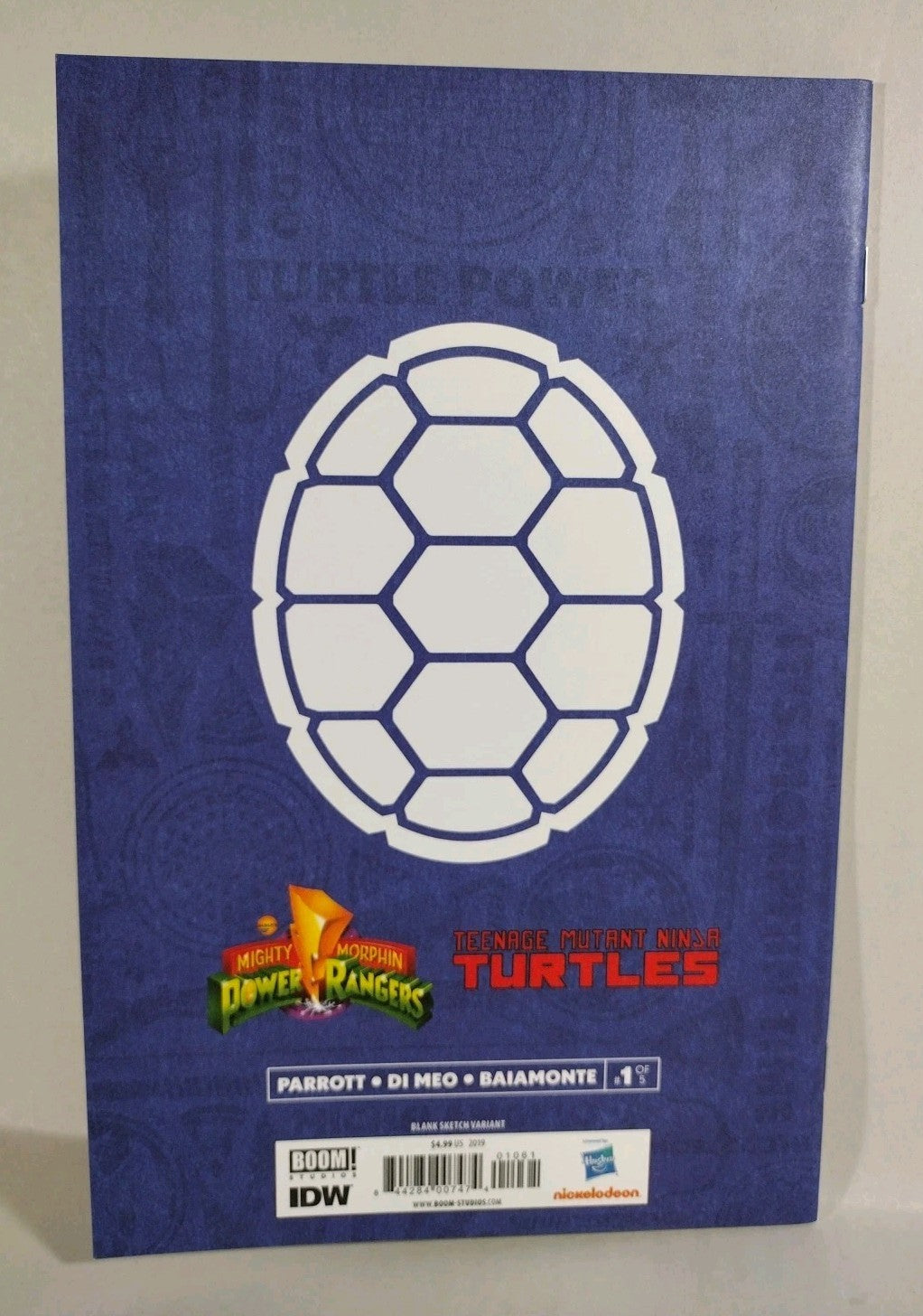 MMPR TMNT 1 (2019) IDW BOOM Sketch Cover Variant Comic W Original Dave Castr Art