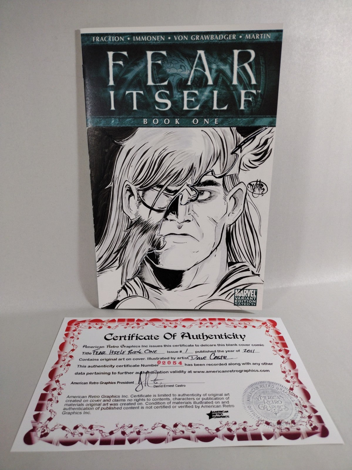 Fear Itself #1 (2011) Marvel Comic Sketch Cover W Original DCastr Thor Odin Art