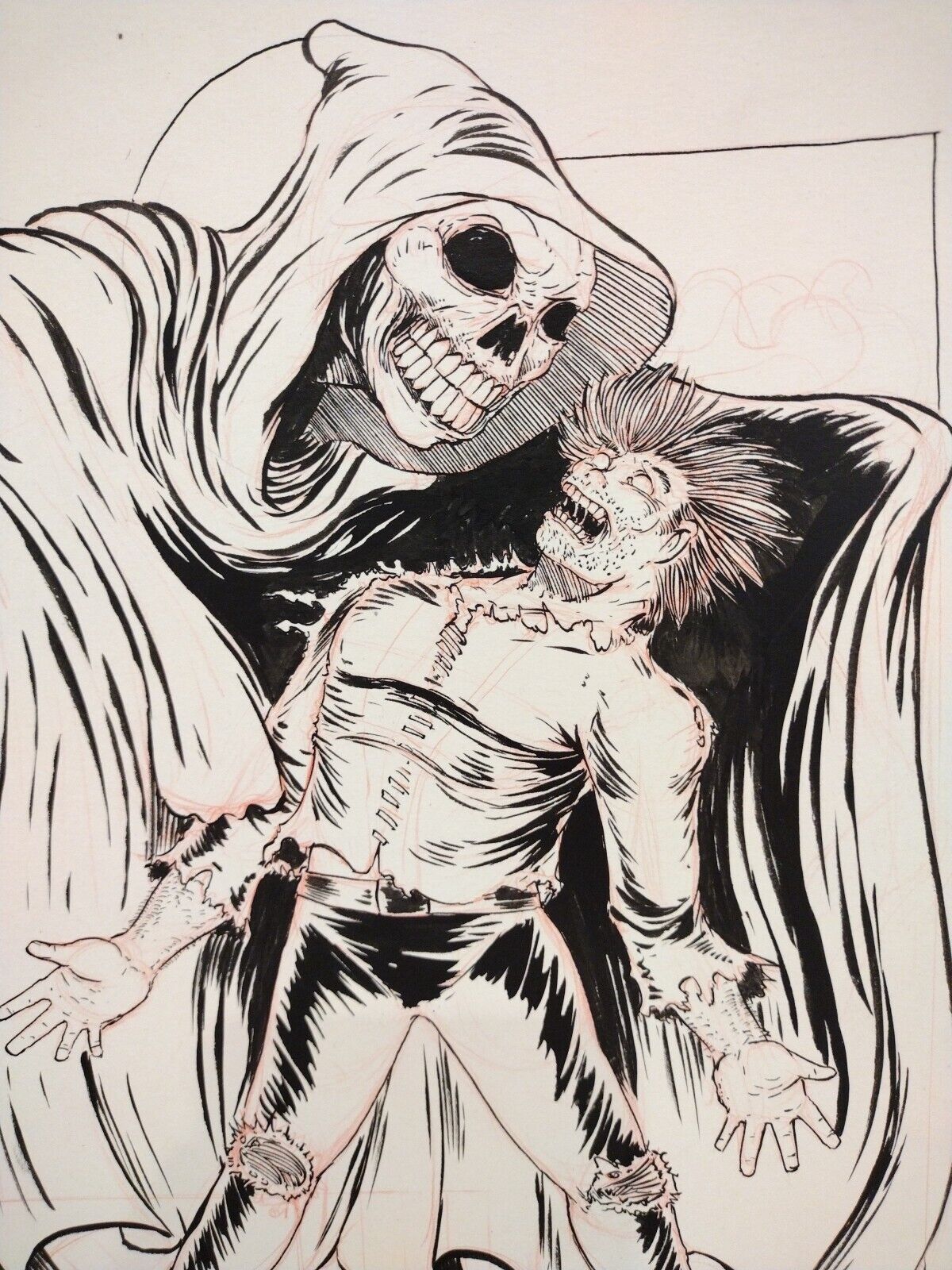 Dave Castr "Death" 9x 12" Original Grimm Reaper Illustration Art Sealed W COA