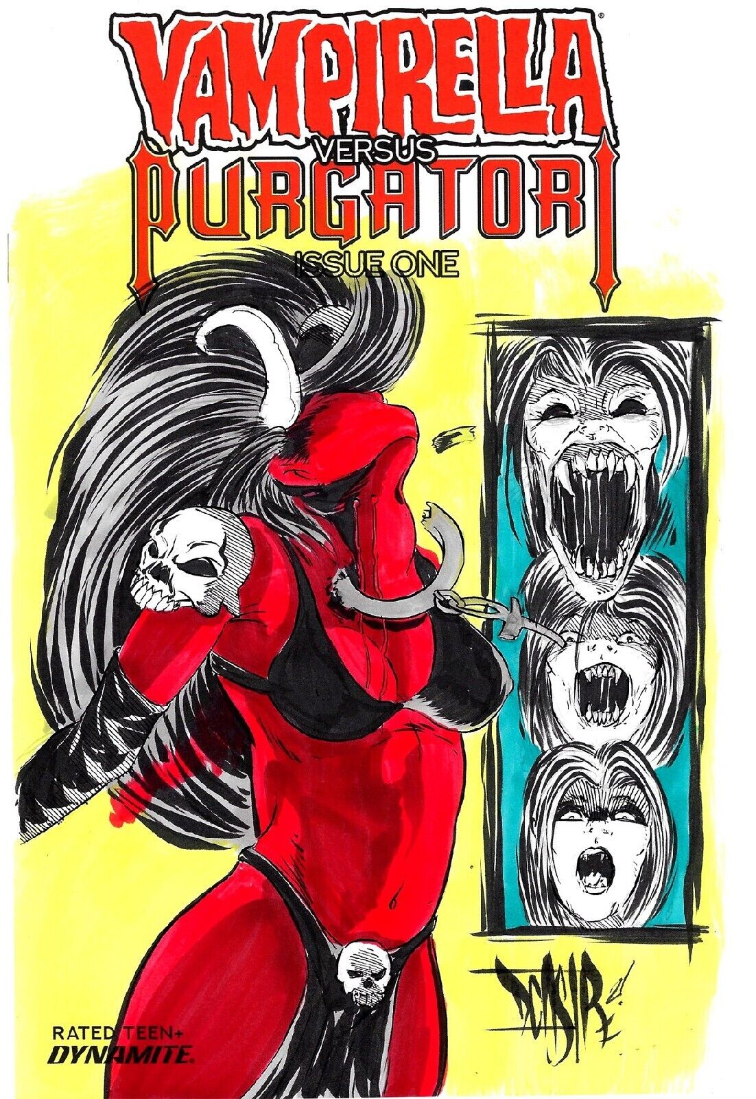 Vampirella Vs Purgatori 1 (2020) Blank Cover Variant Comic W Original DCastr Art