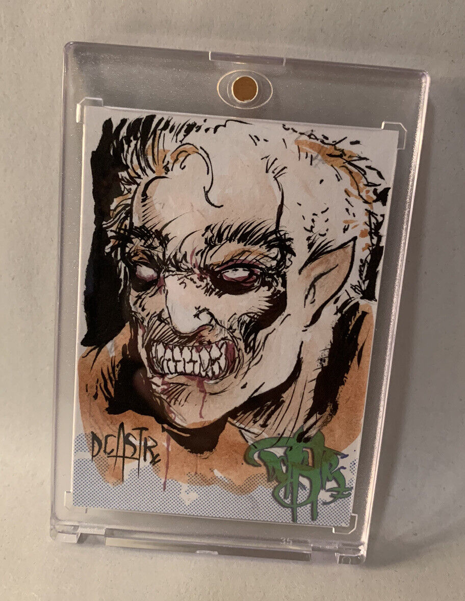 Dave Castr Original Sketch Card Original 1/1 Jerry dandridge Art W Holder