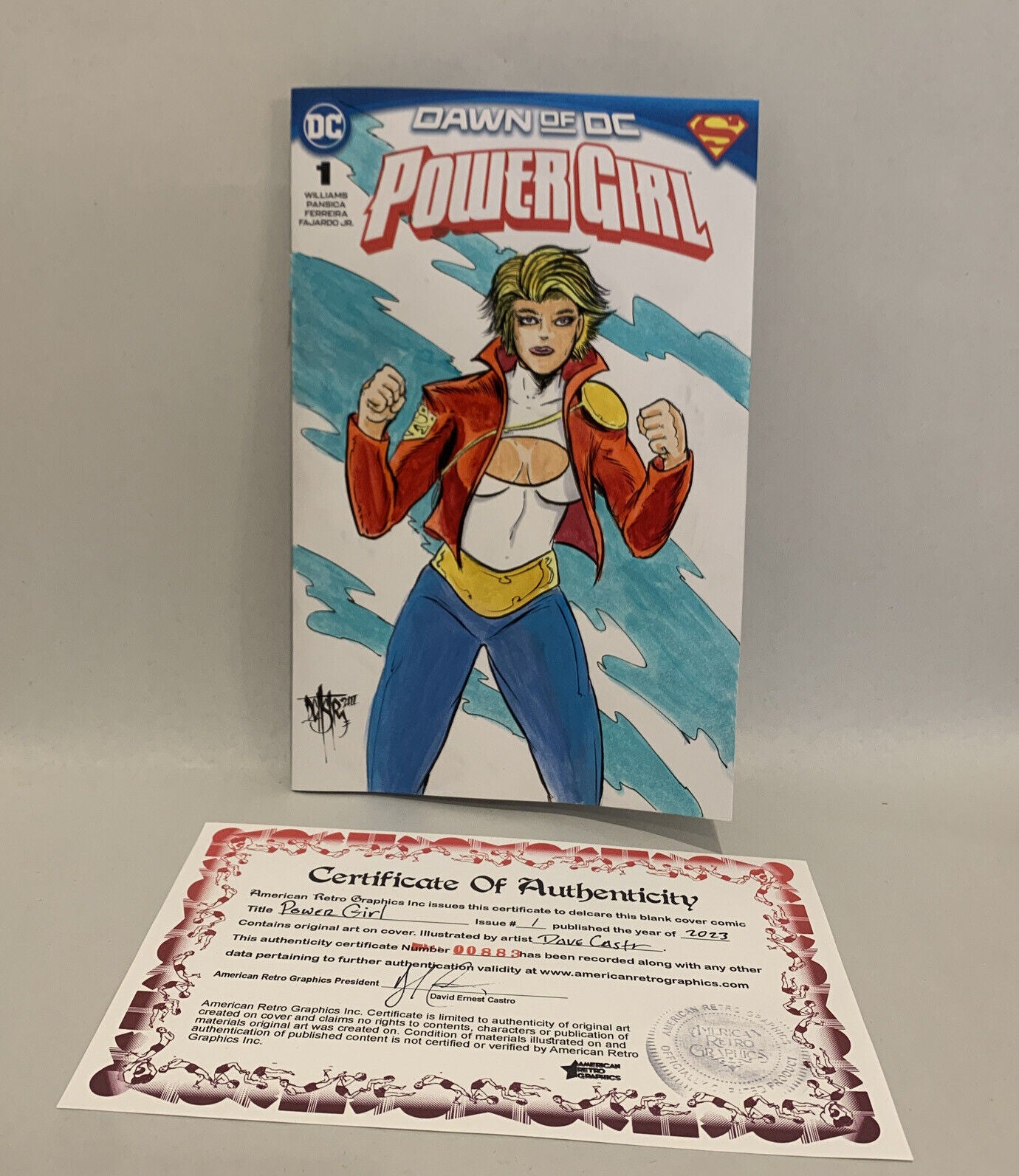 Power Girl #1 (2023) DC Comic Sketch Cover W Original Dave Castr Art