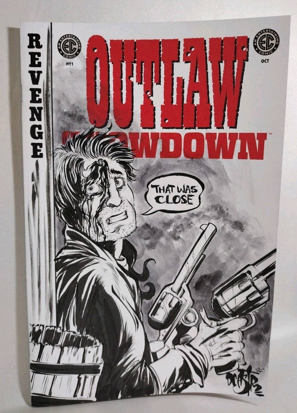 Outlaw Showdown #1 (2025) EC Comic Sketch Variant Cvr W Original Dave Castr Art