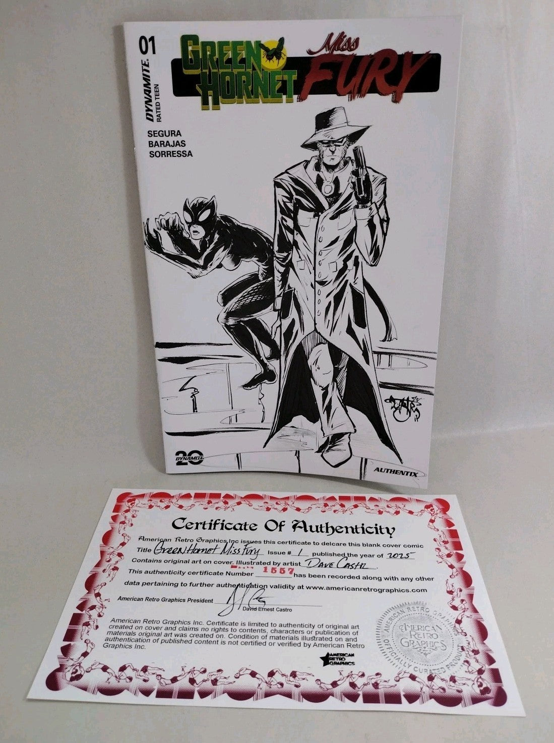 Green Hornet Miss Fury 1 Dynamite 2025 Sketch Cover Comic W Original DCastr Art