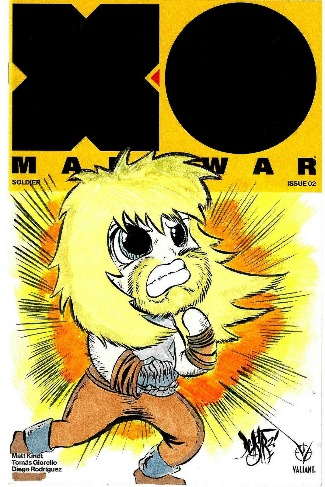 X-O Manwar #2 Valiant 2017 Sketch Cover Variant Comic W Original Dave Castr Art