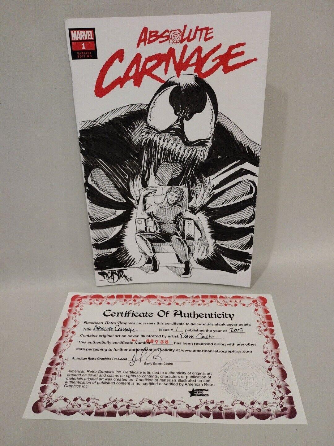 ABSOLUTE CARNAGE #1 Blank Sketch Variant Cover Comic W Original Dcastr Venom Art