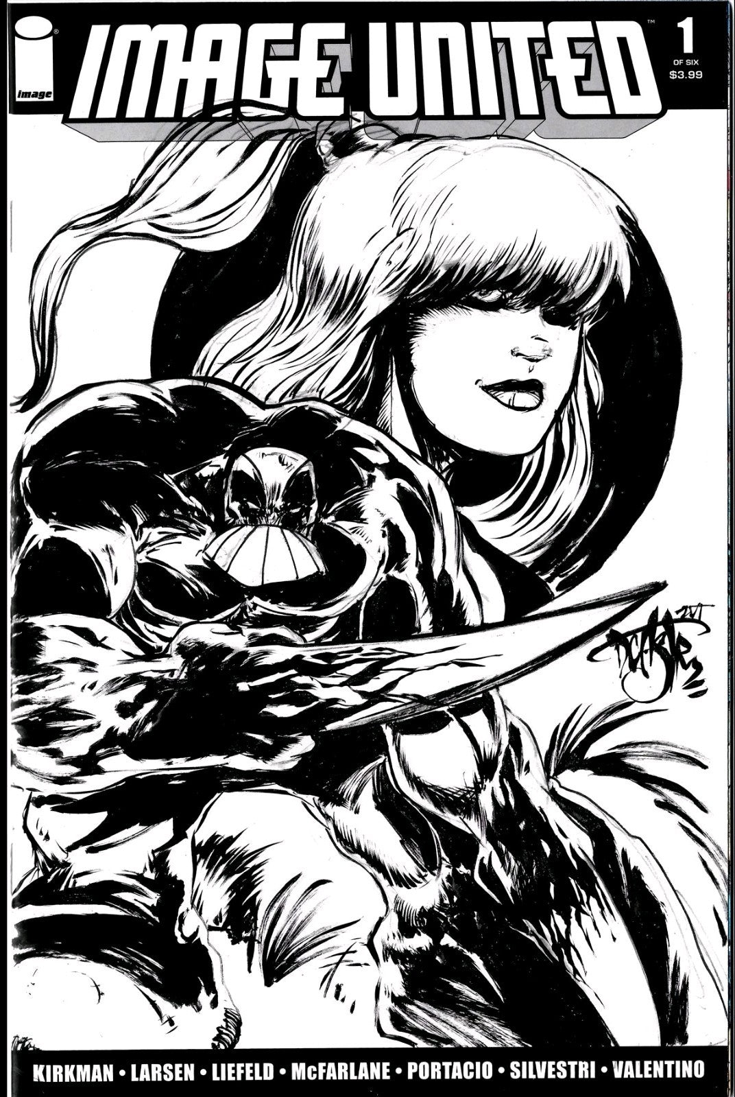 Image United #1 (2009) Sketch Cover Variant Comic W Original Dave Castr Maxx Art