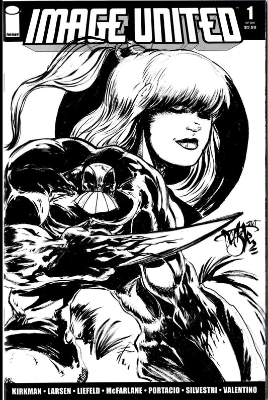 Image United #1 (2009) Sketch Cover Variant Comic W Original Dave Castr Maxx Art